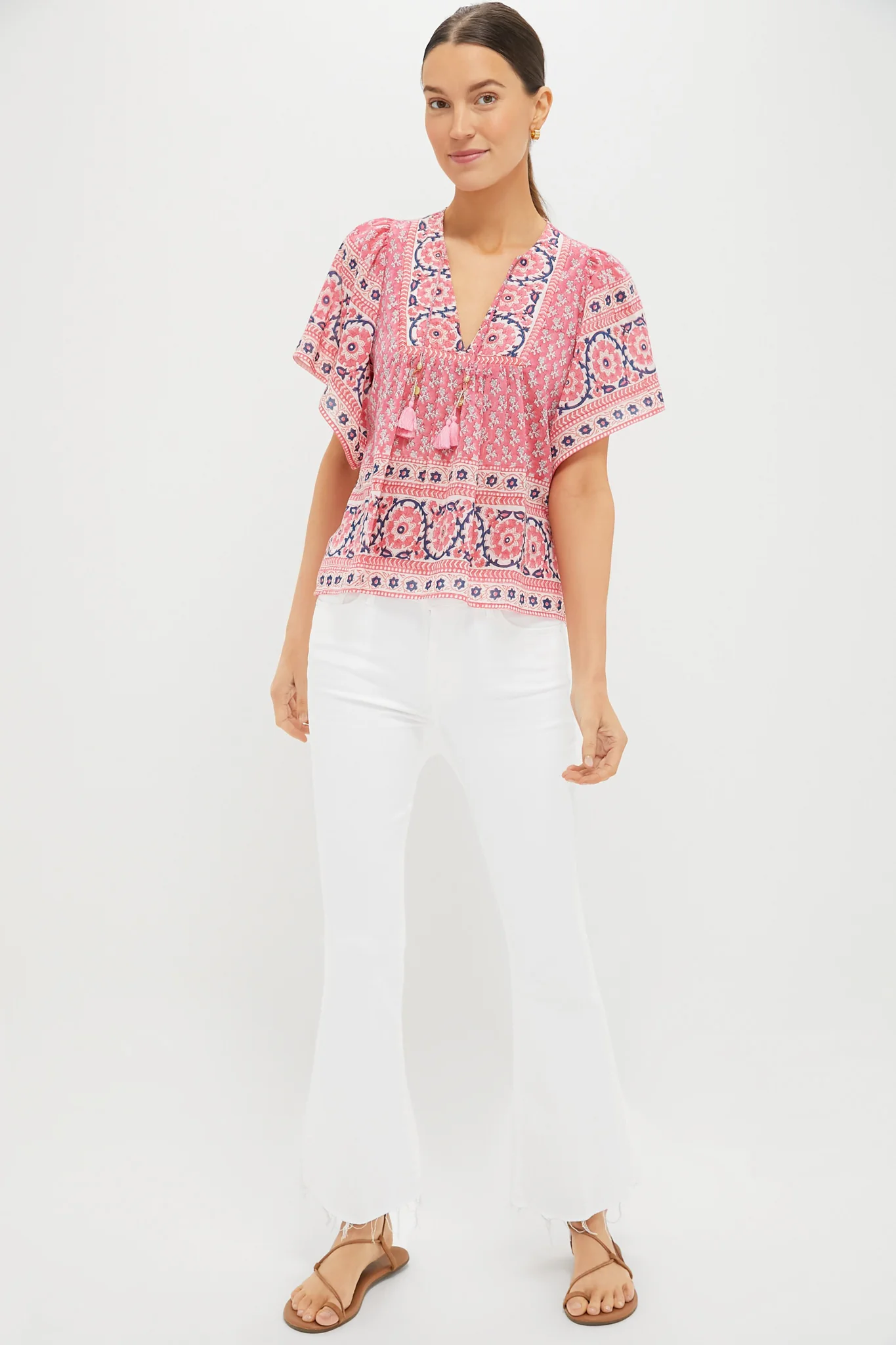 Pink Navy Printed Angel Top - Image 6