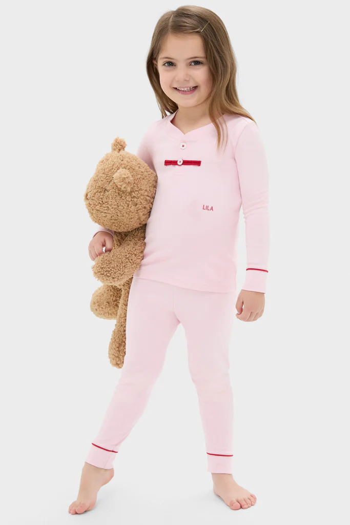 Pink Pima Cotton Arien Kid's Pajama Set