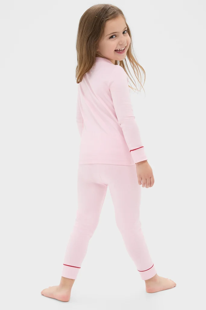Pink Pima Cotton Arien Kid's Pajama Set - Image 3