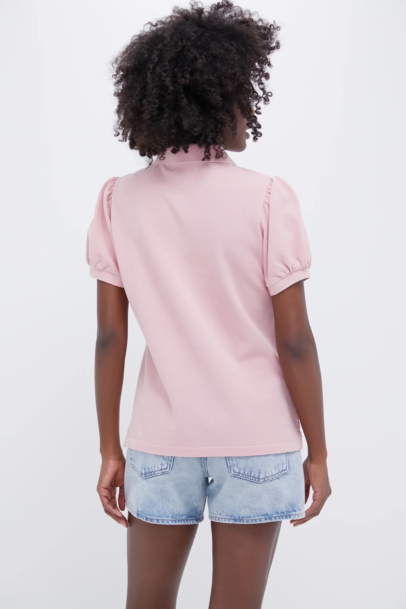Pink Pique Puff Sleeve Peggy Polo - Image 4