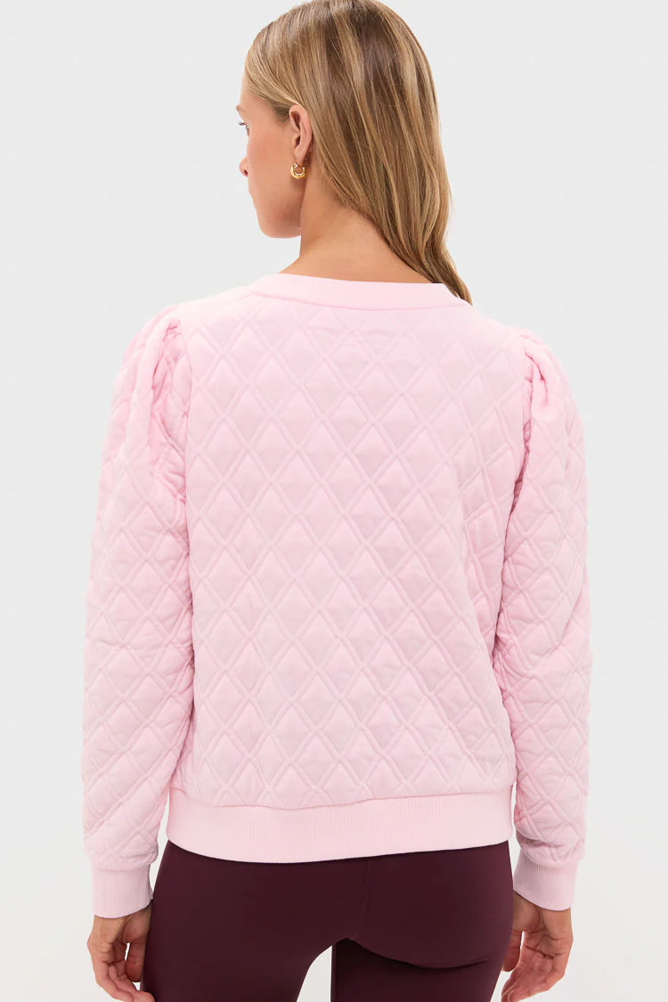 Pink Puff Sleeve Quilted Stretch Campbell Pullover - Image 4