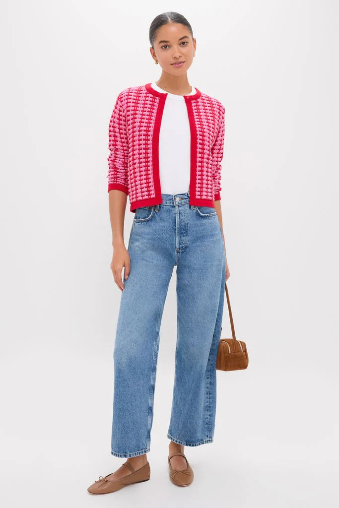 Pink & Red Knit Cassie Cardigan - Image 2