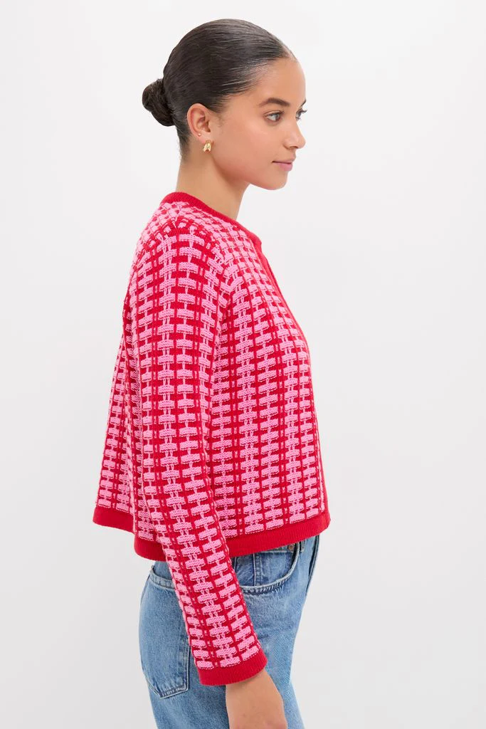 Pink & Red Knit Cassie Cardigan - Image 3