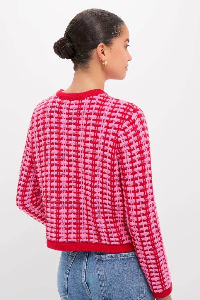 Pink & Red Knit Cassie Cardigan - Image 4