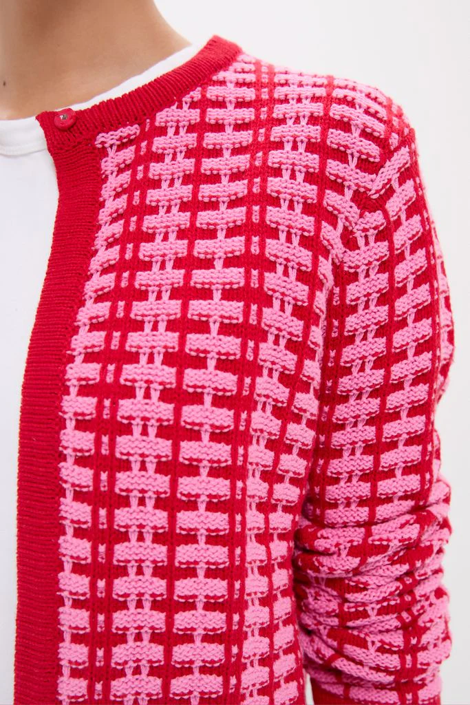 Pink & Red Knit Cassie Cardigan - Image 5