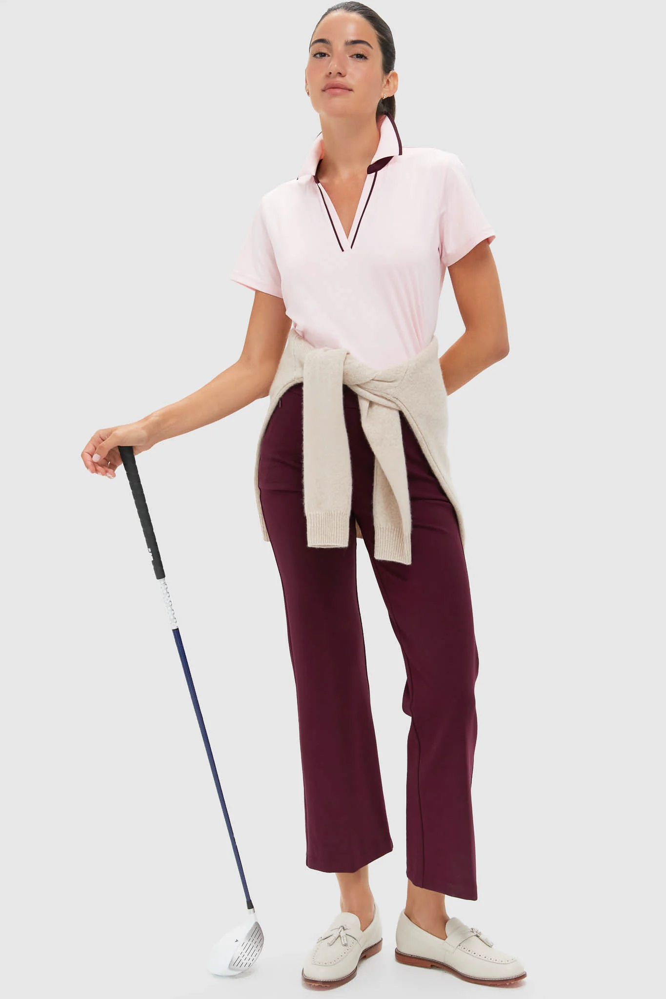 Pink Short Sleeve Performance Jersey Caroline Polo - Image 3