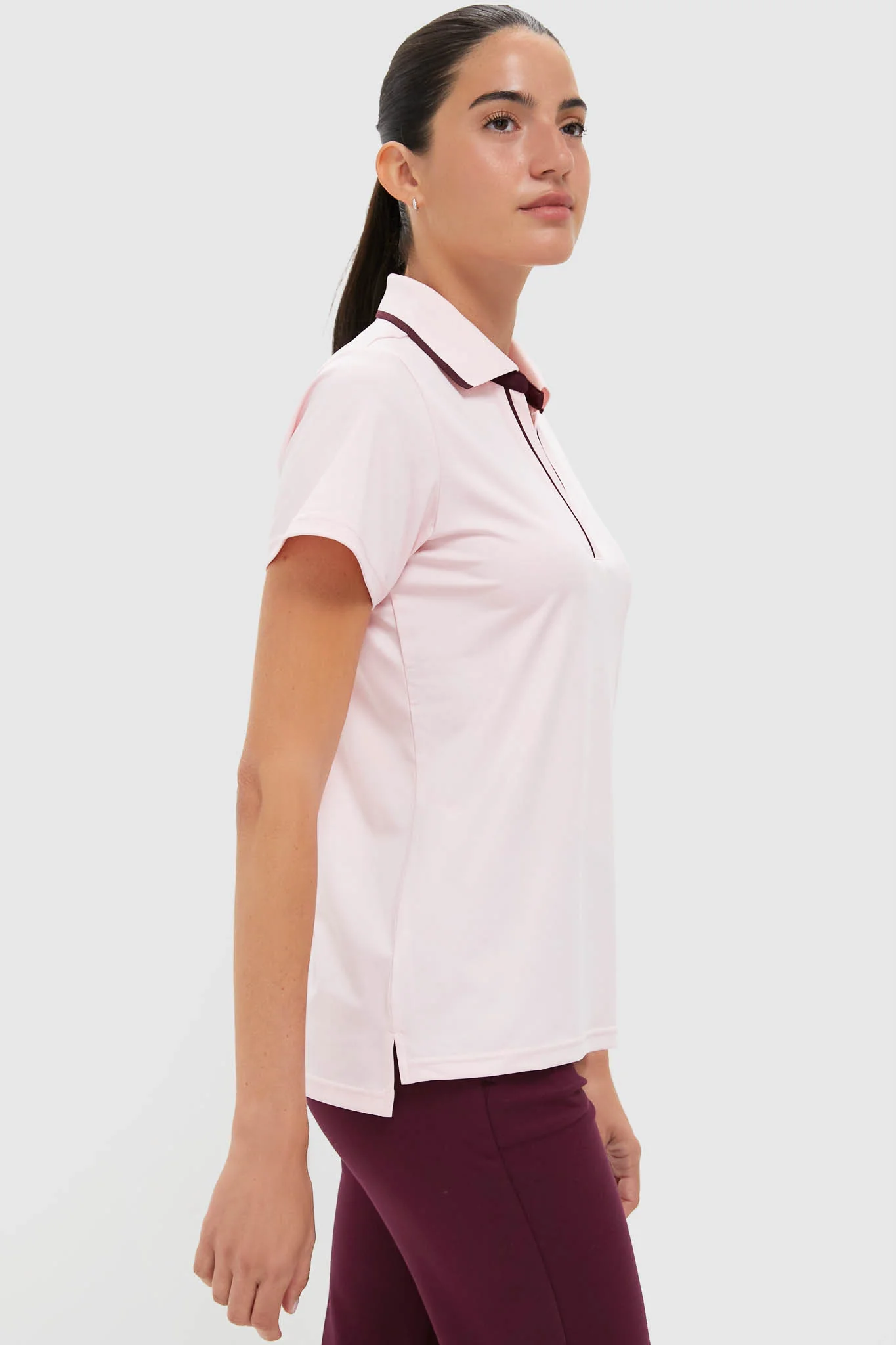 Pink Short Sleeve Performance Jersey Caroline Polo - Image 4