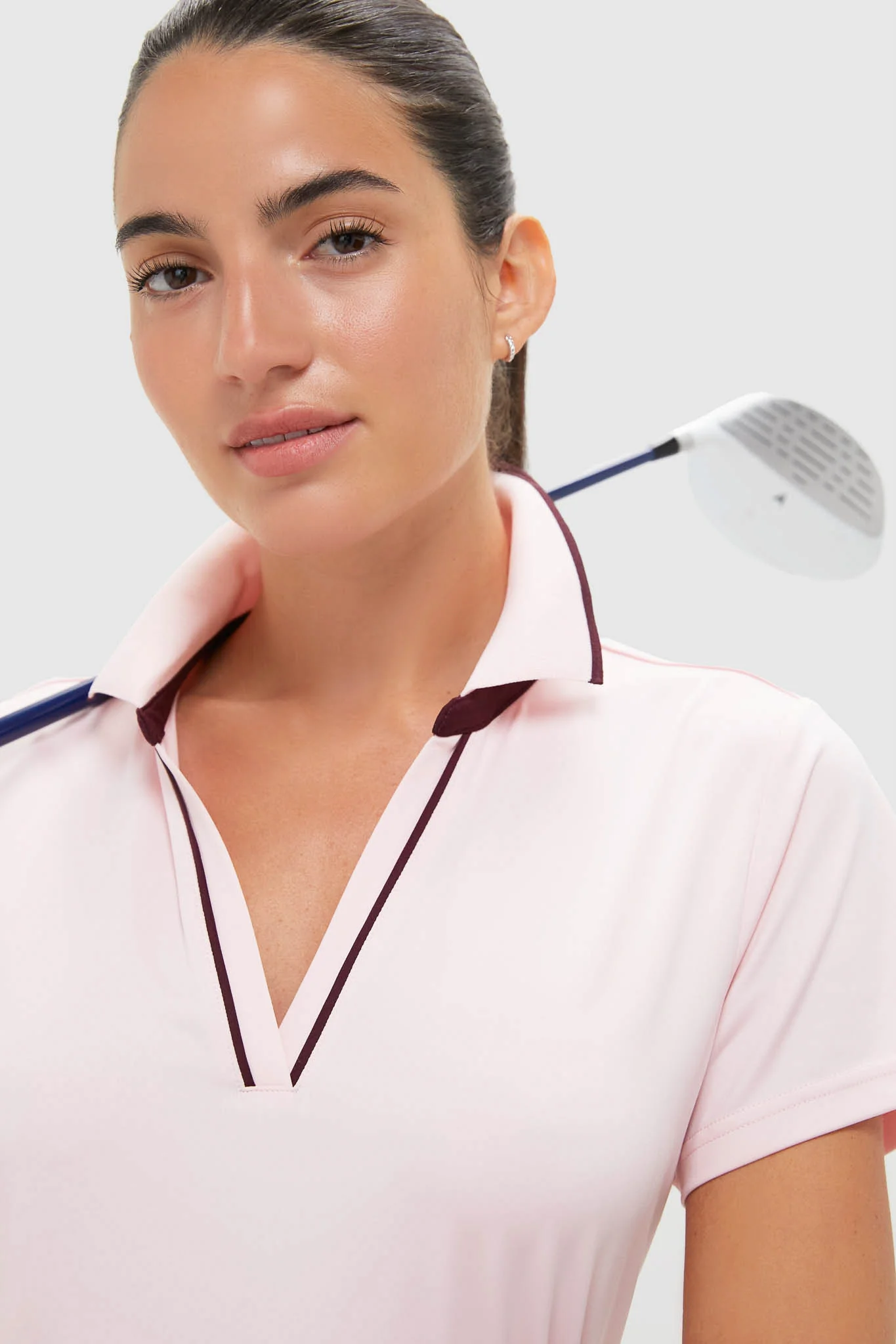 Pink Short Sleeve Performance Jersey Caroline Polo - Image 6