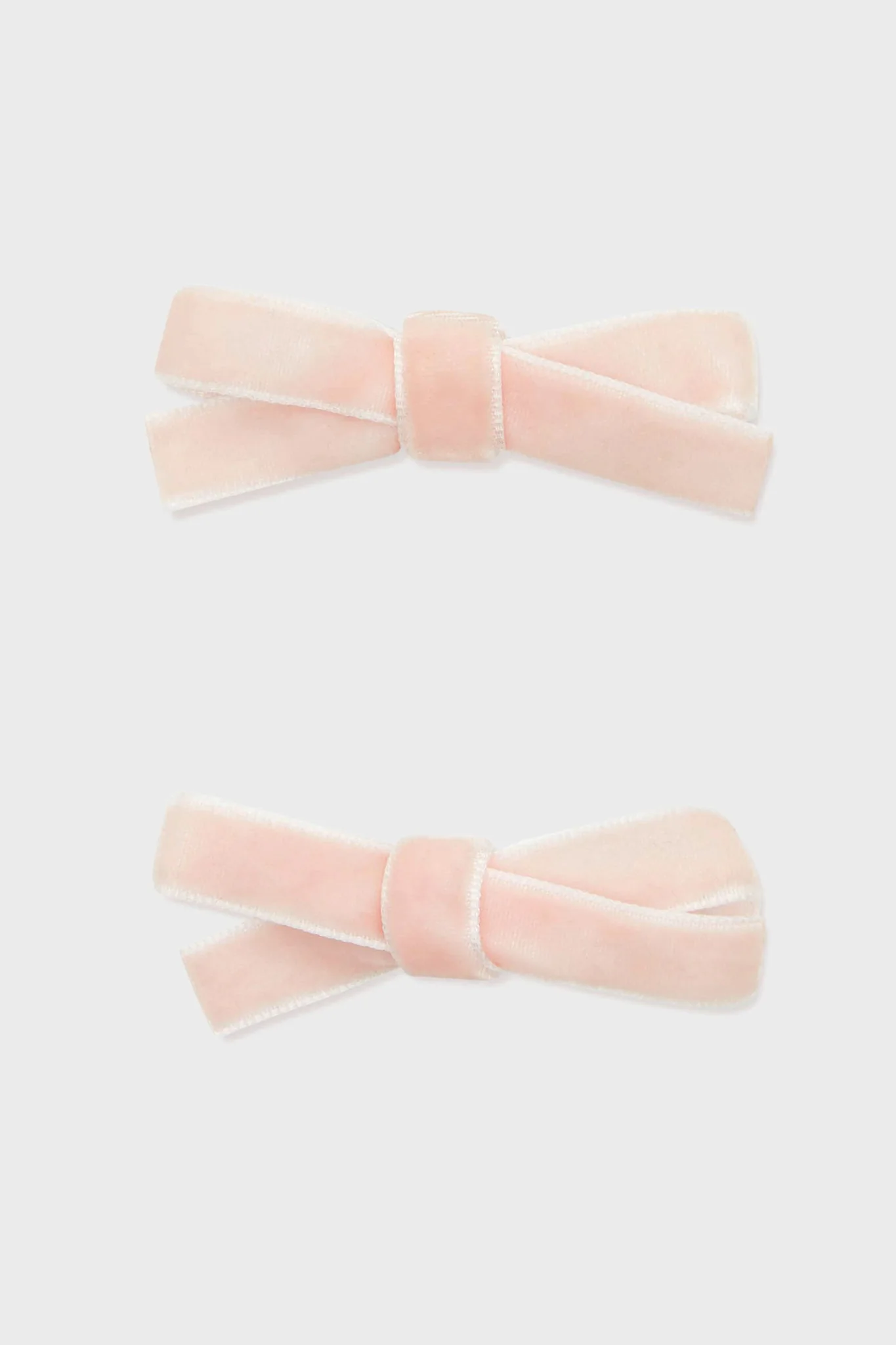 Pink Small Velvet Bow Clips Set of 2