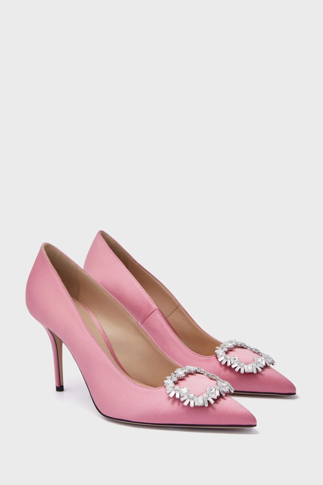 Pink Sofia Satin Heels - Image 4