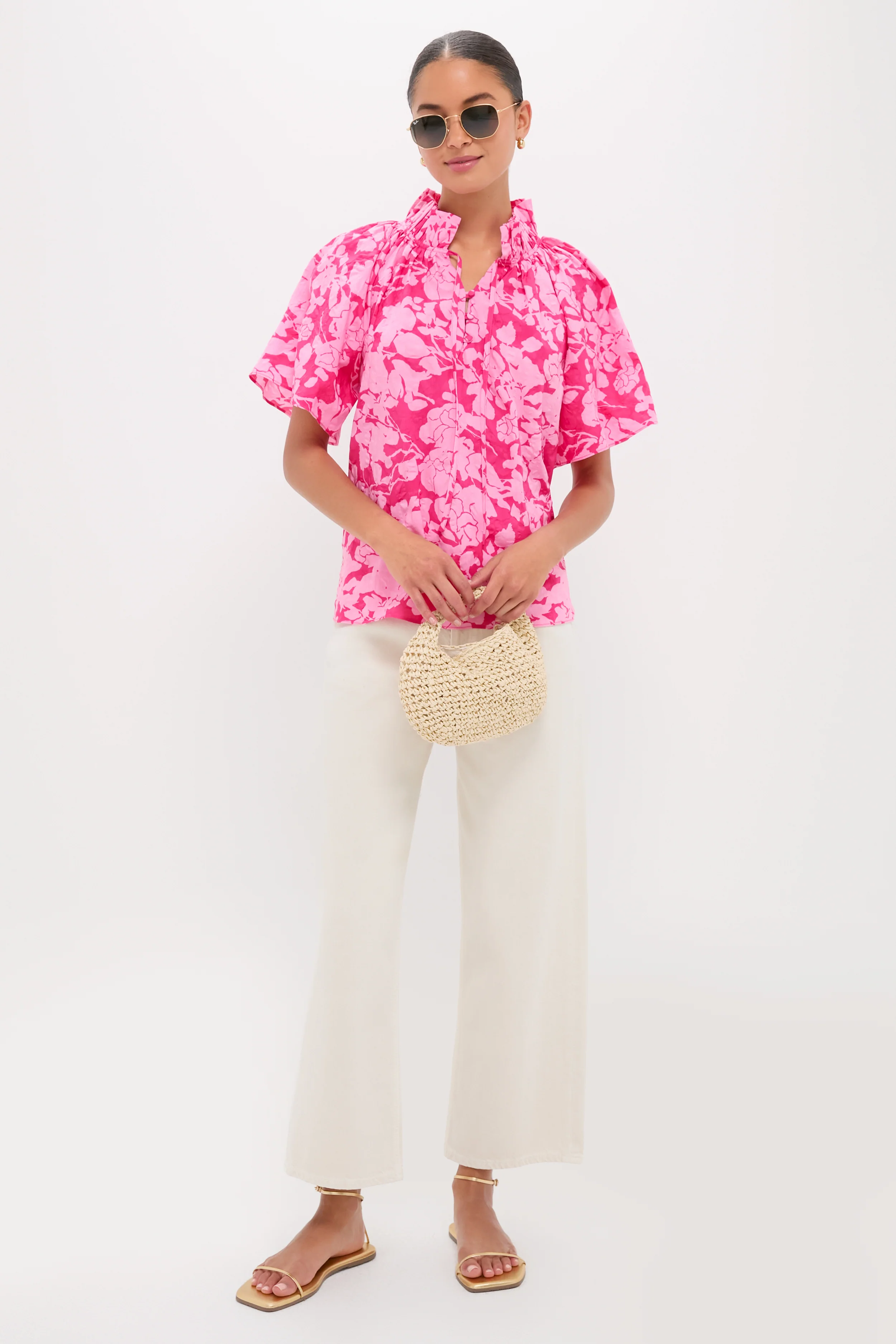 Pink Textured Floral Thea Blouse - Image 2