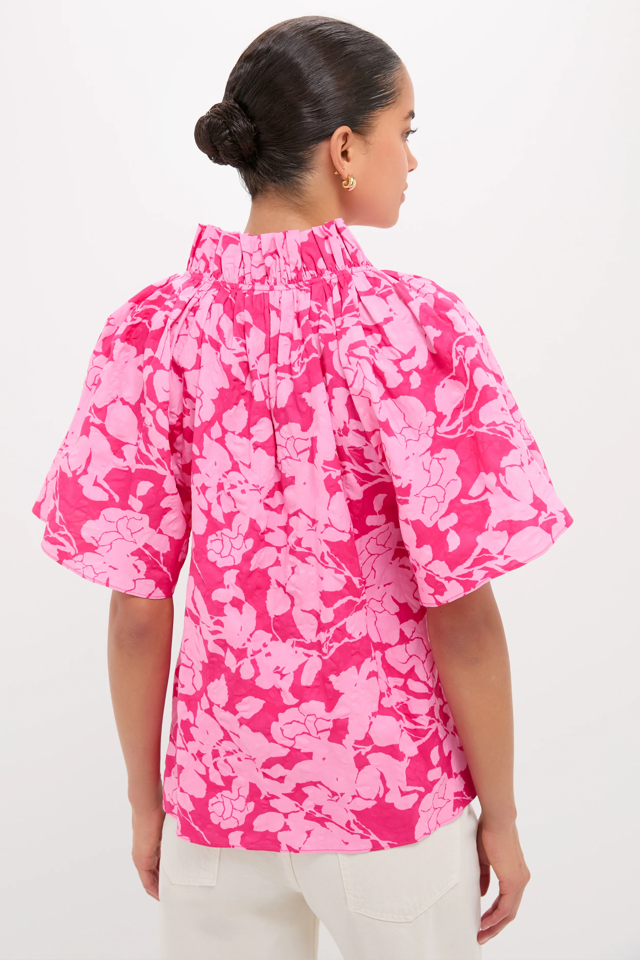 Pink Textured Floral Thea Blouse - Image 4