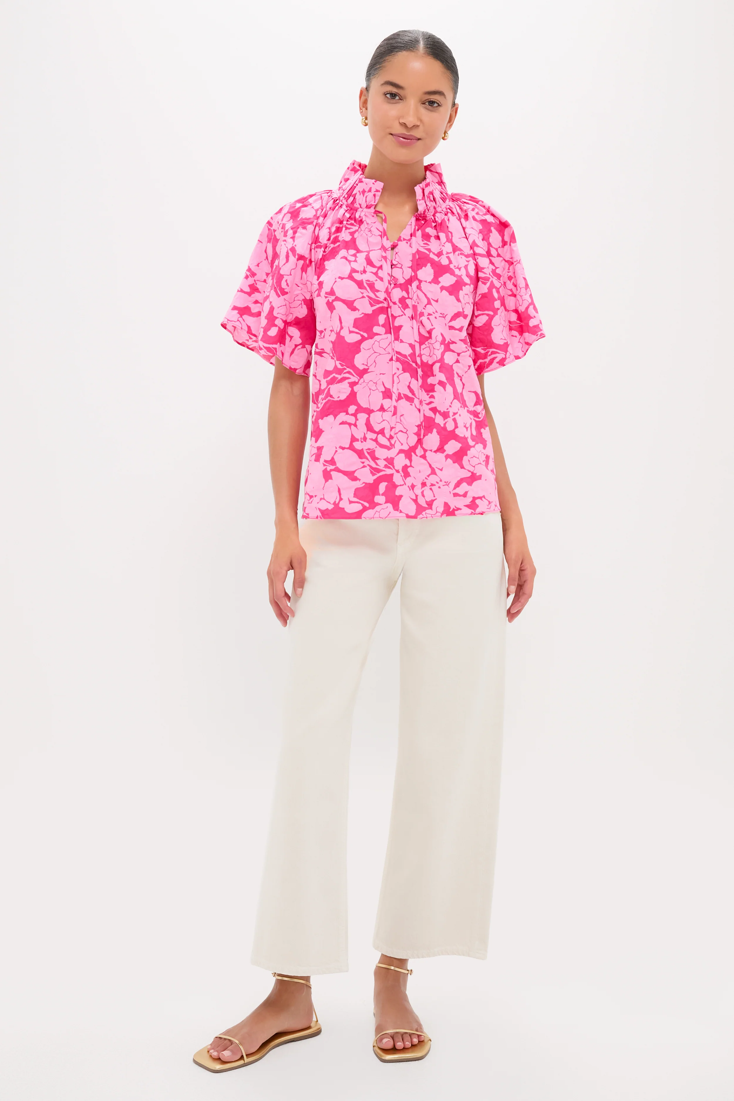 Pink Textured Floral Thea Blouse - Image 6