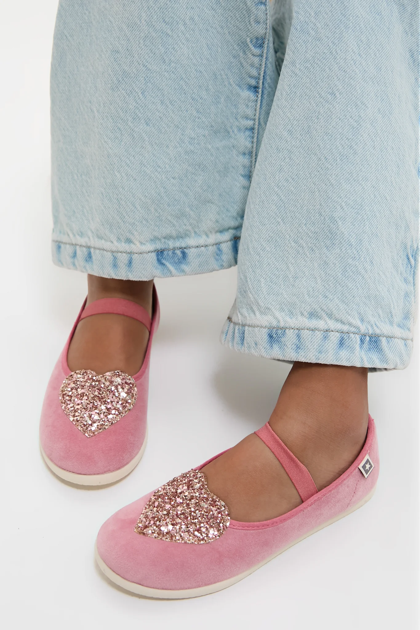 Pink Velvet Mary Jane Flats - Image 2