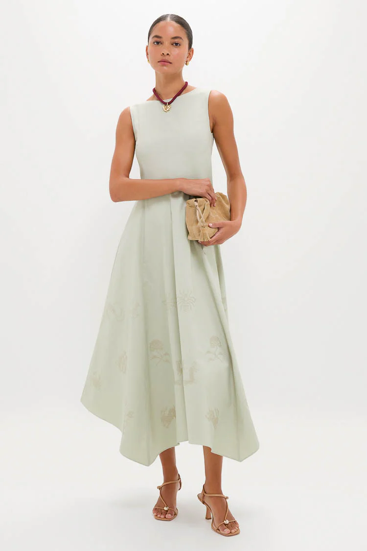 Pistachio Jacqueline Asymmetrical Hem Midi Dress - Image 2