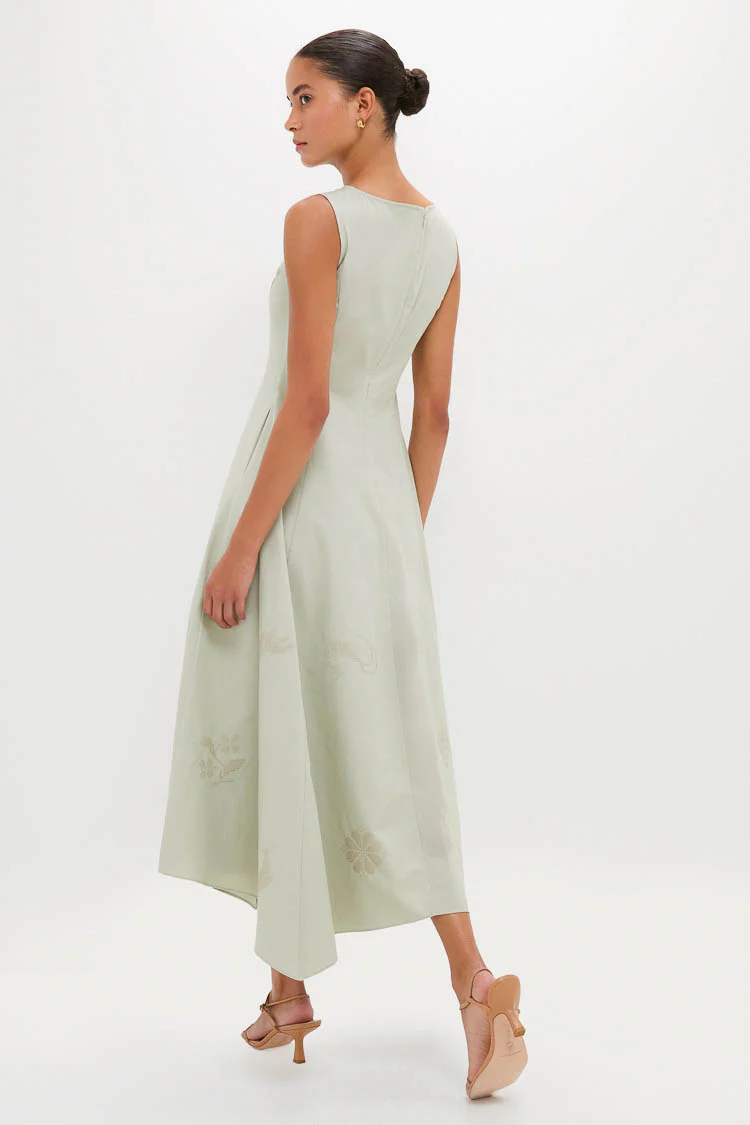 Pistachio Jacqueline Asymmetrical Hem Midi Dress - Image 4