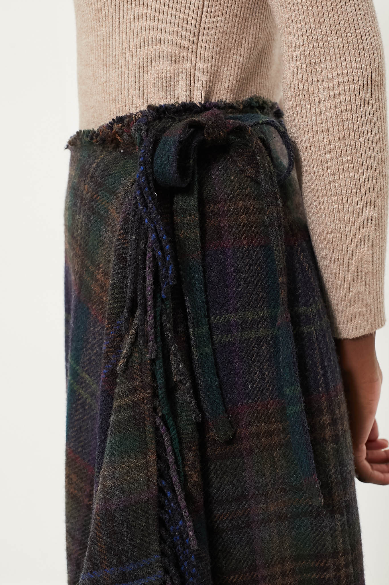Plaid Multi Wool Blend Leonna Skirt - Image 5