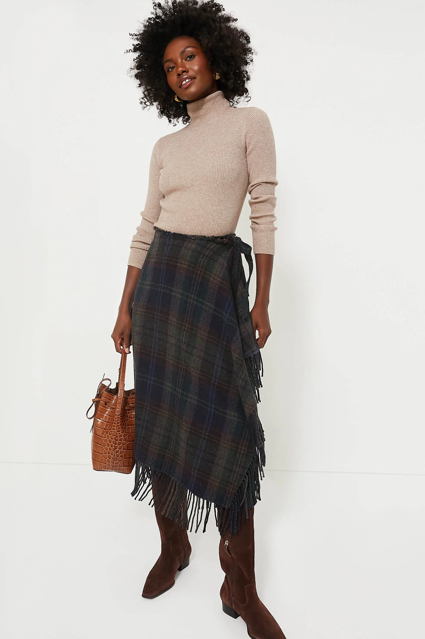 Plaid Multi Wool Blend Leonna Skirt - Image 6