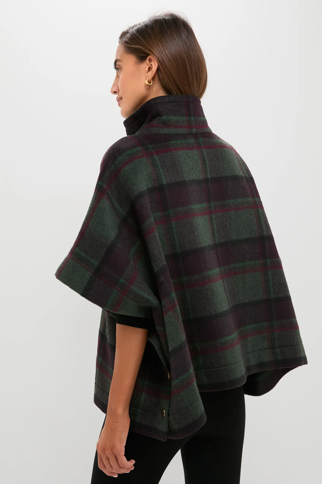 Forest Plaid Wool Winthrop Poncho - Image 4