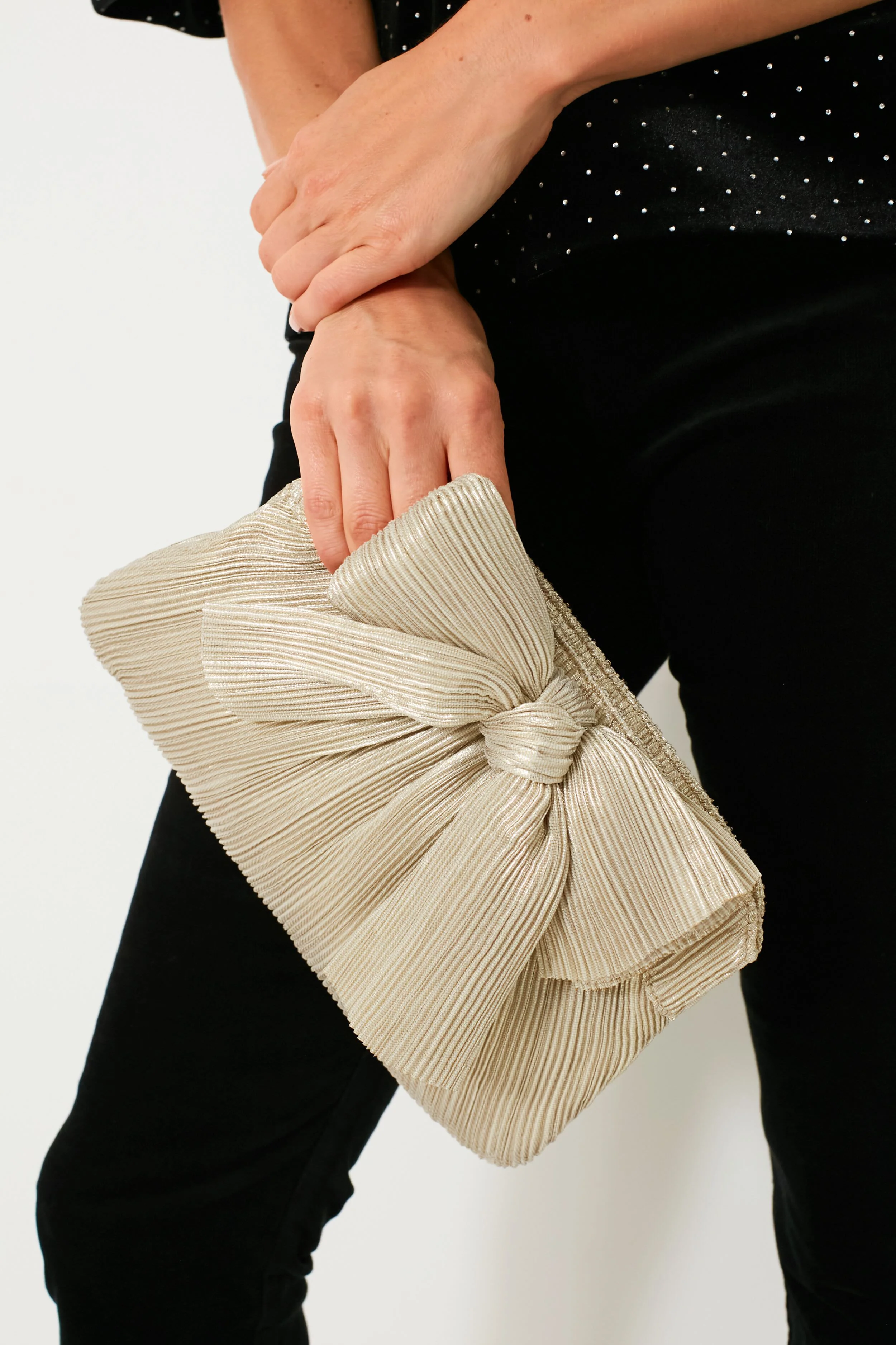 Platinum Rayne Pleated Frame Clutch - Image 3
