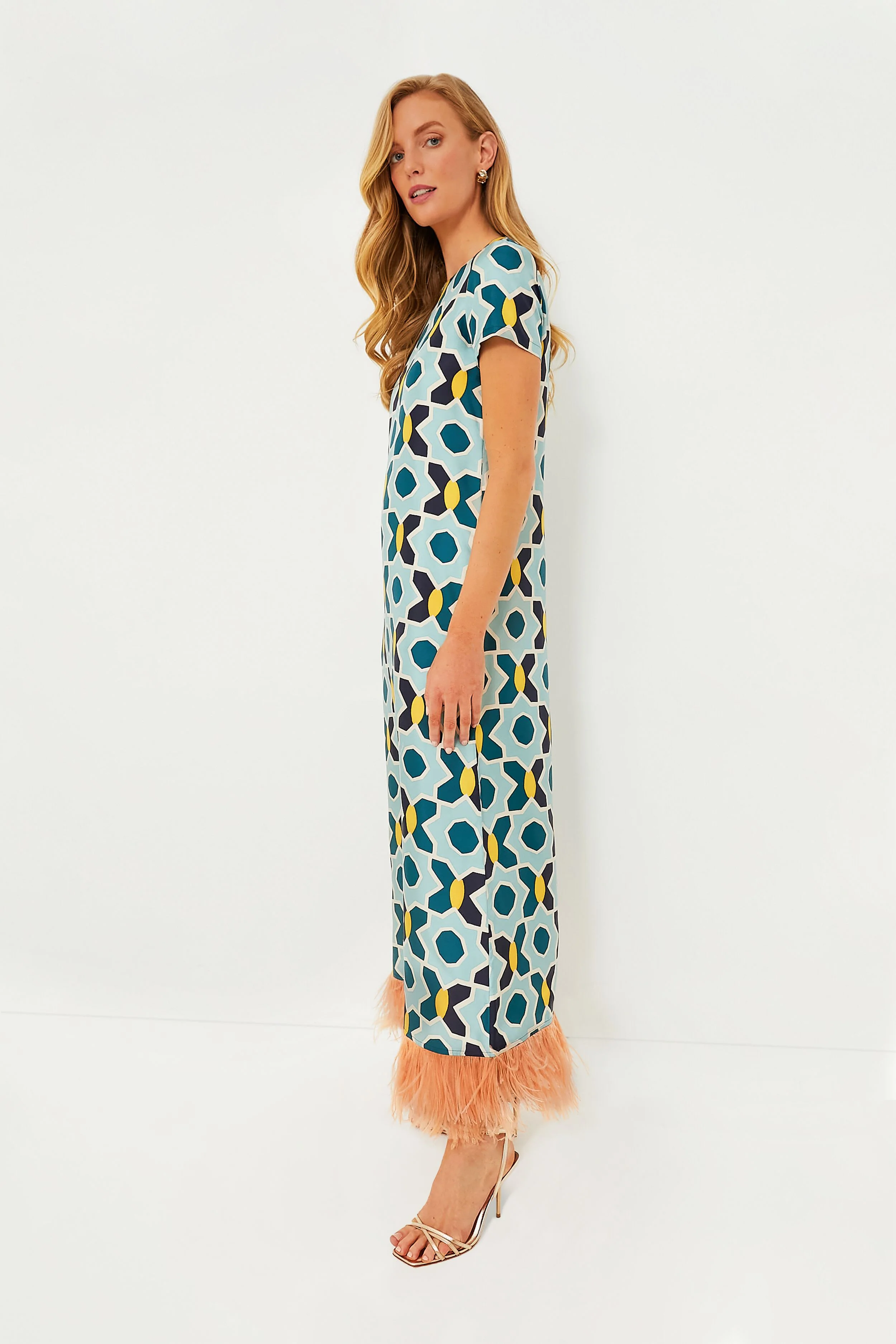 Plaza Swing Dress with Feathers - Image 3