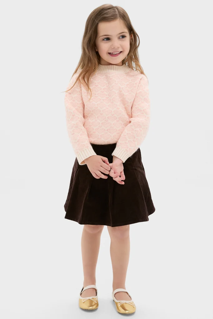 Girls Pleated Corduroy Skirt - Image 3