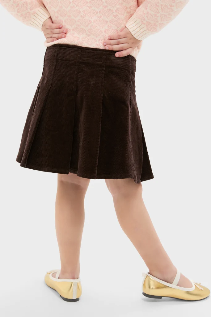 Girls Pleated Corduroy Skirt - Image 4