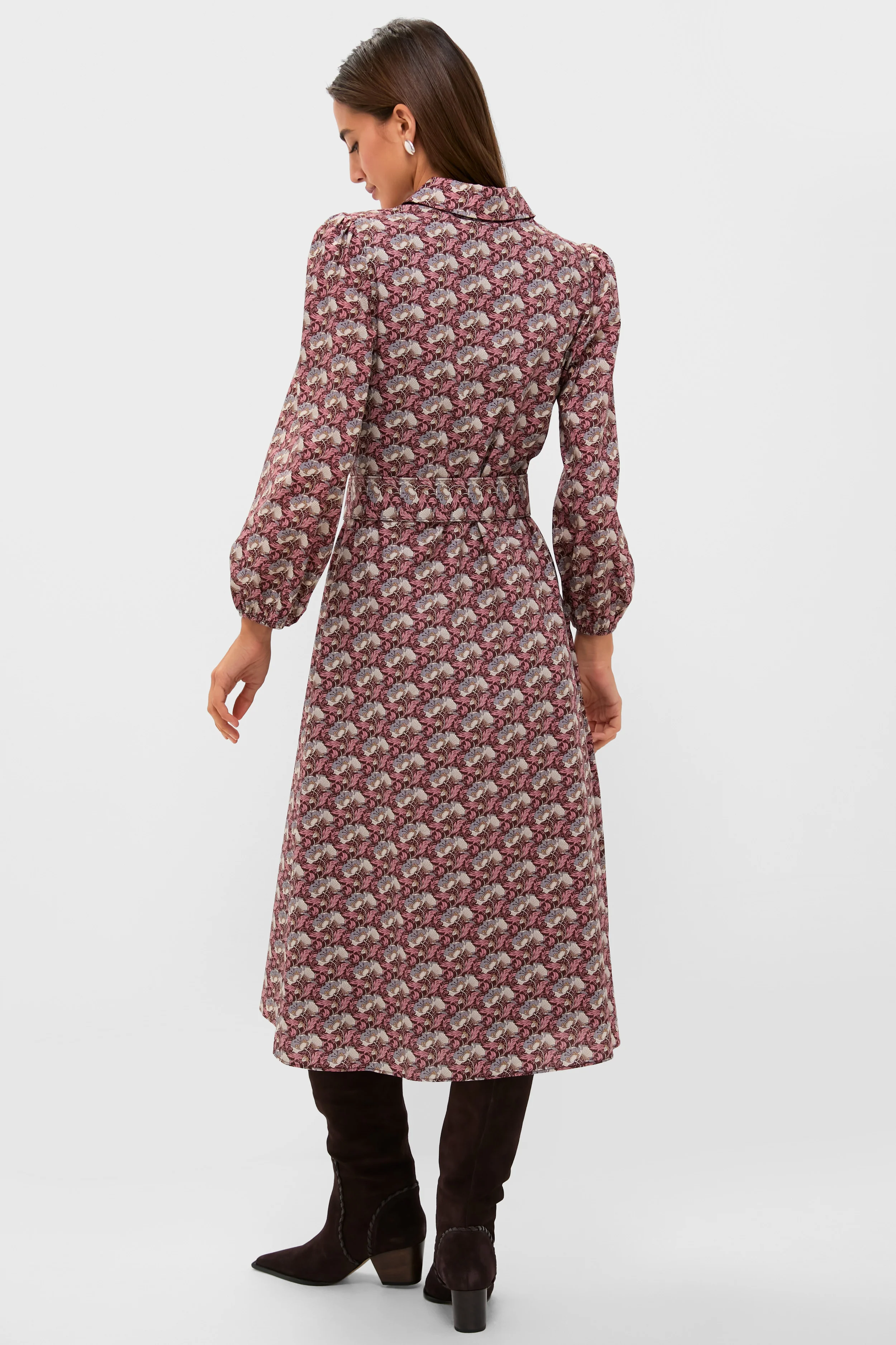 Plum & Dusty Blue Leafy Floral Kai Maxi Dress - Image 4