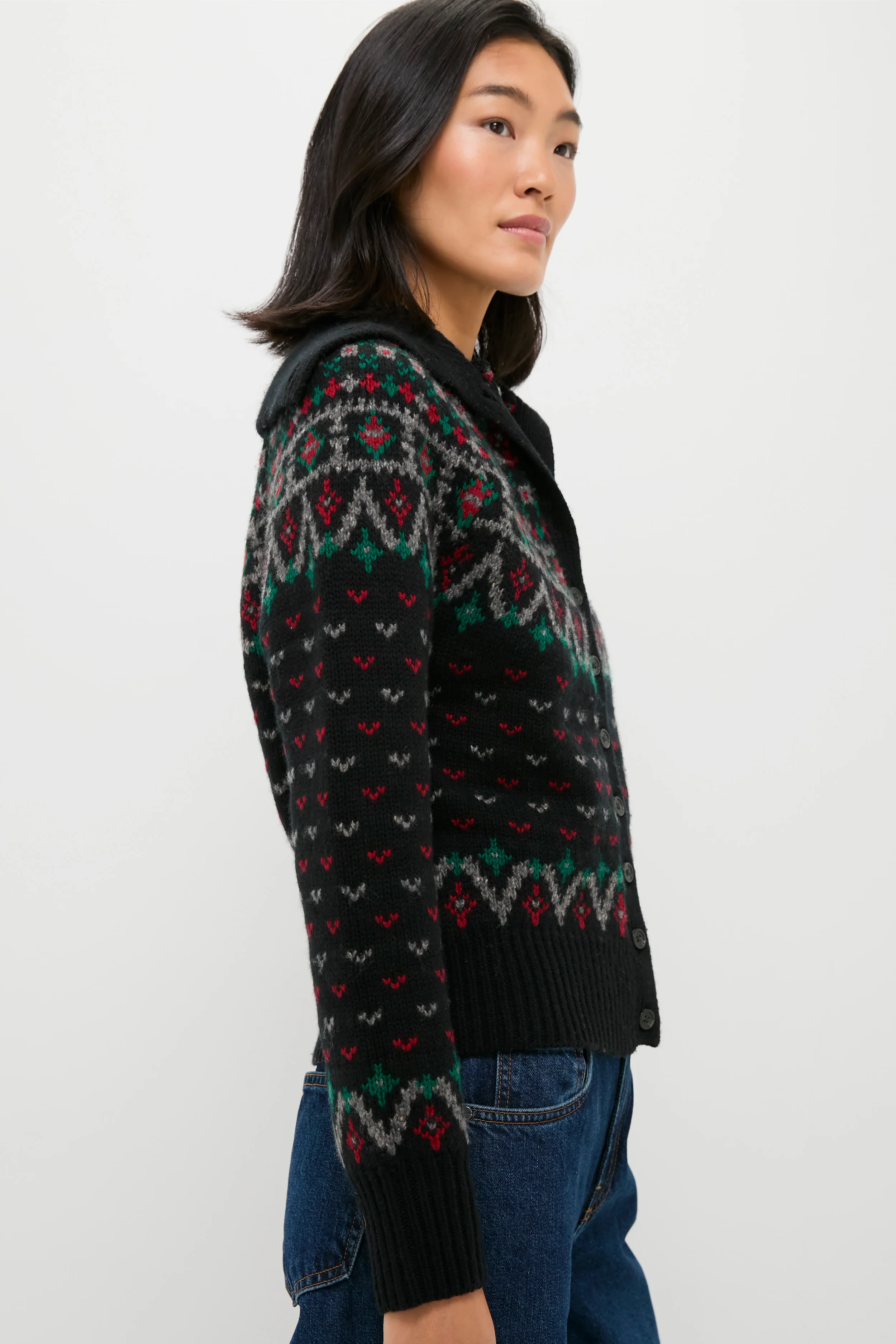 Polo Black Multi Collared Cardigan - Image 3