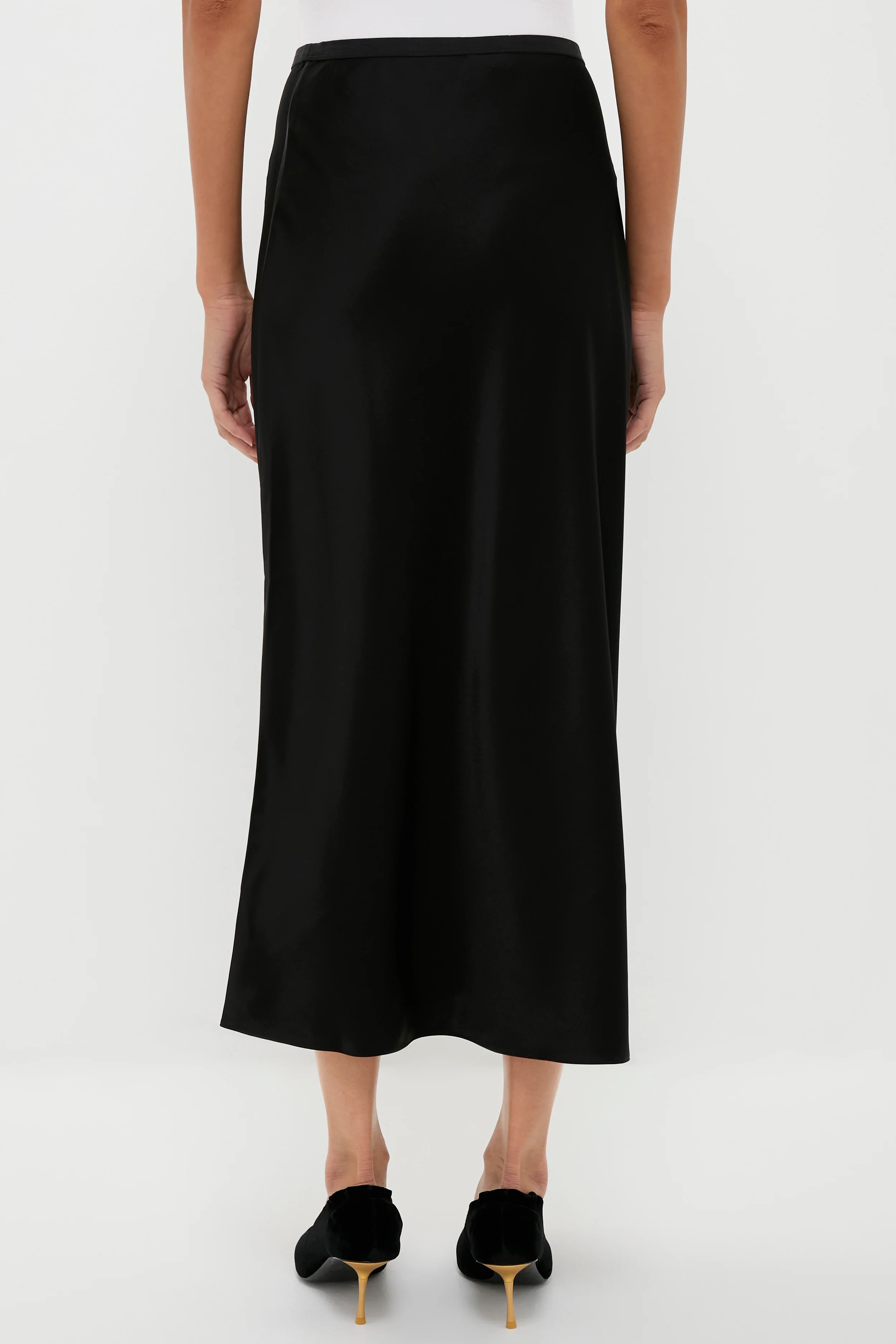 Polo Black Satin Midi Skirt - Image 4