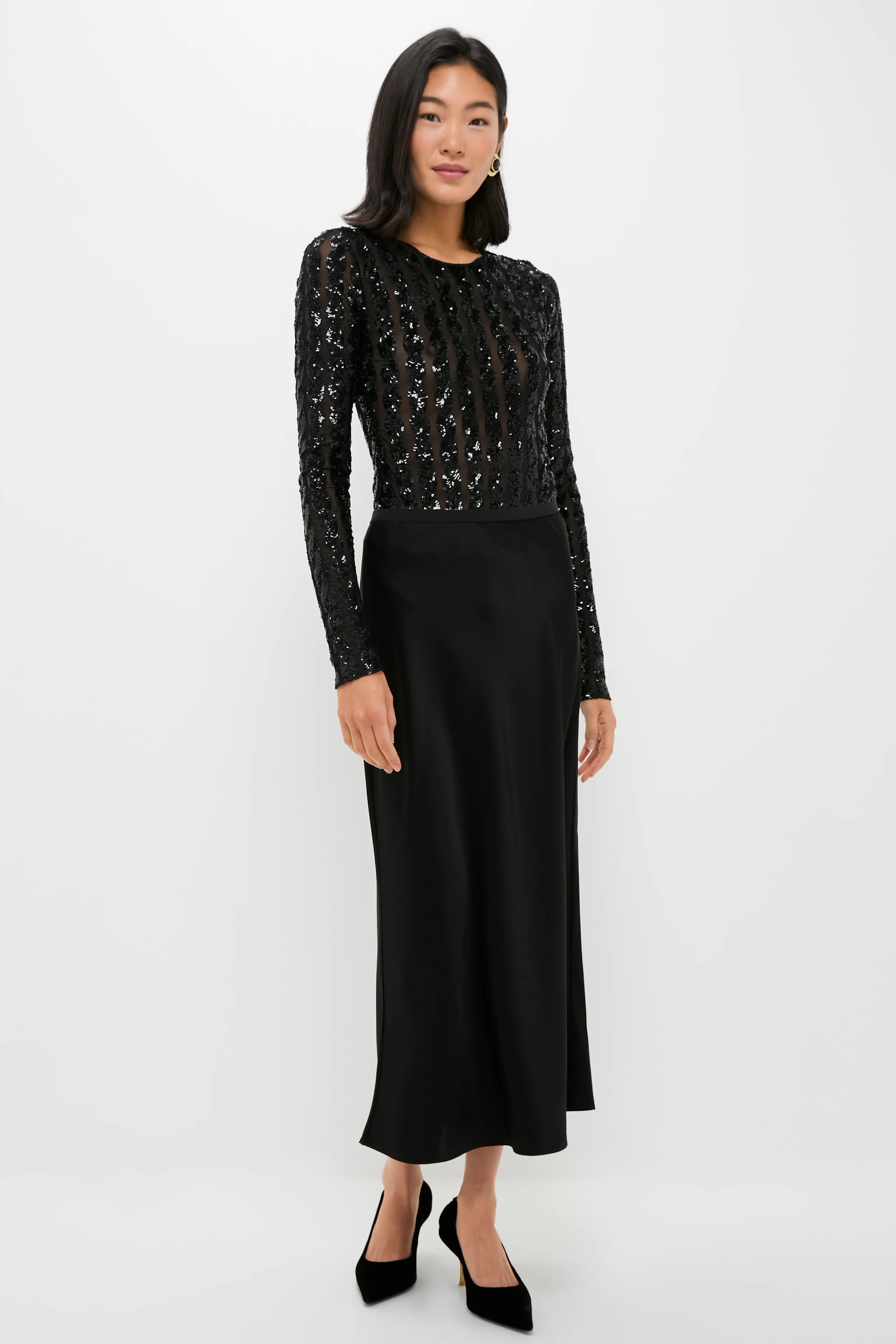 Polo Black Sequin Cable Knit Bodysuit - Image 6