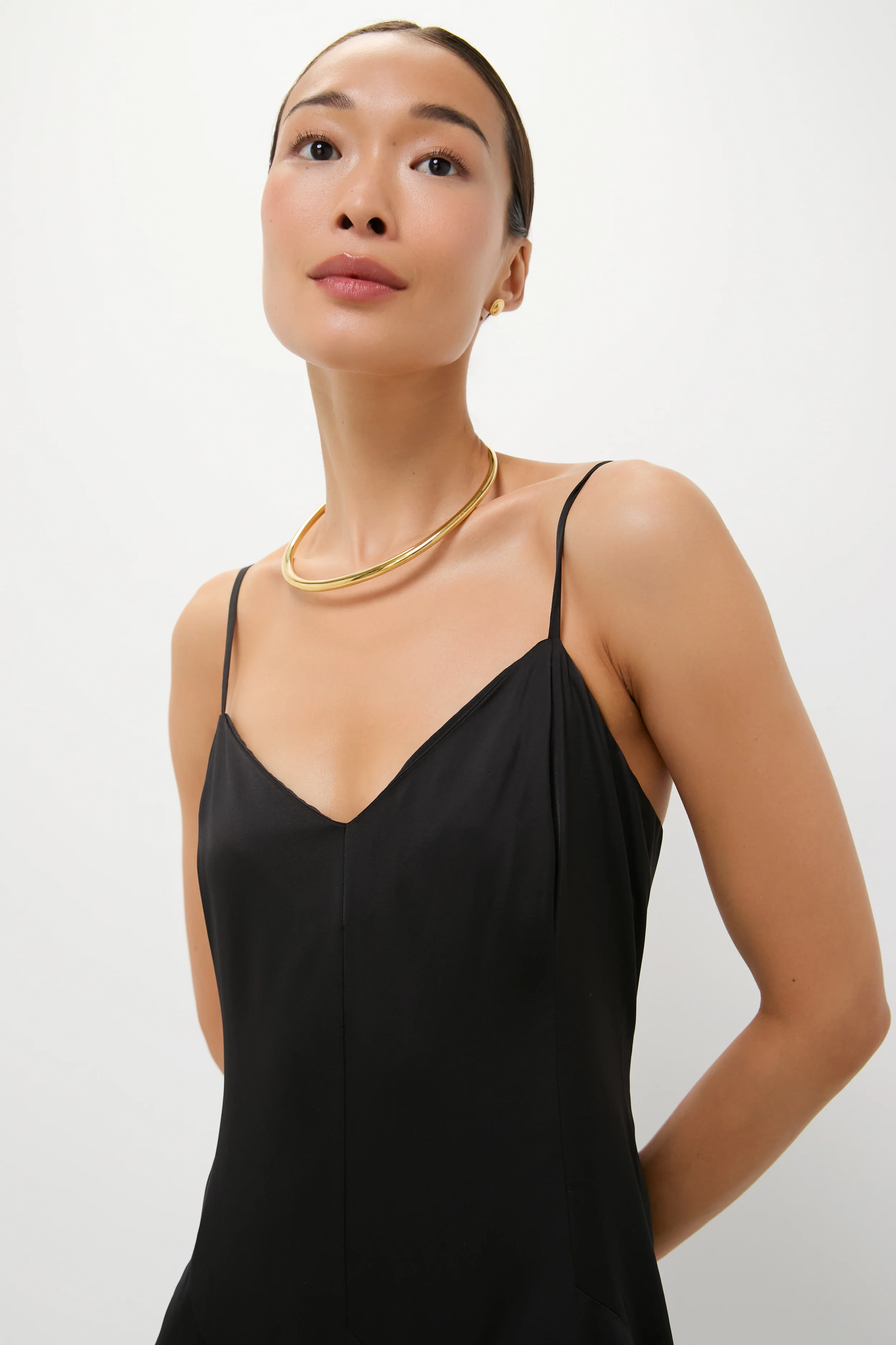 Polo Black Paneled Satin Dress - Image 5