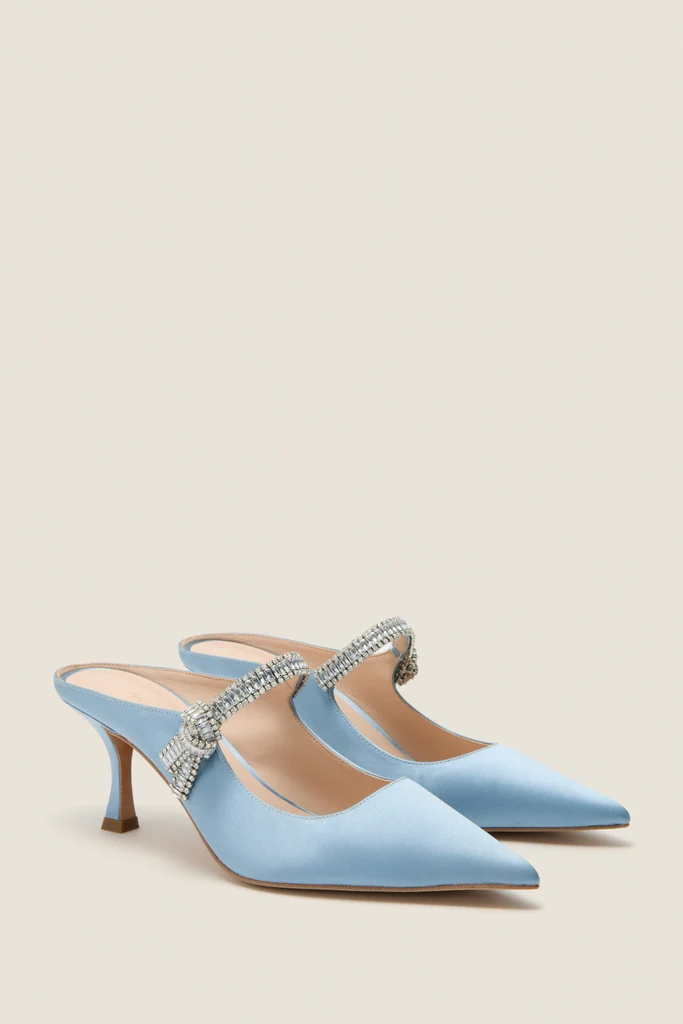 Powder Blue Satin Mae Heels - Image 4