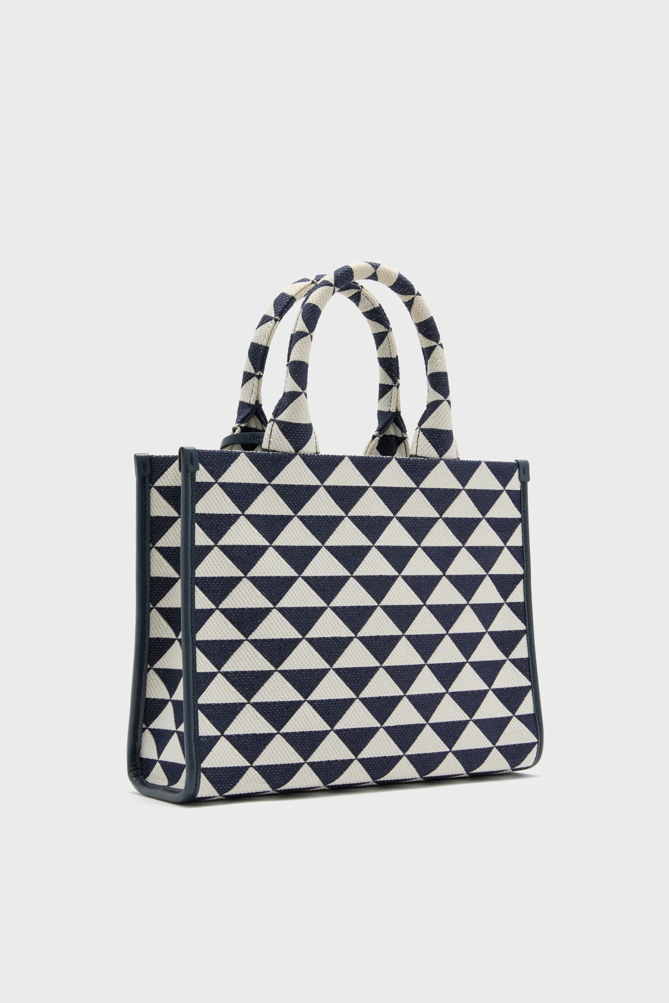 PRADA Navy White Strike Canvas Tote - Image 4