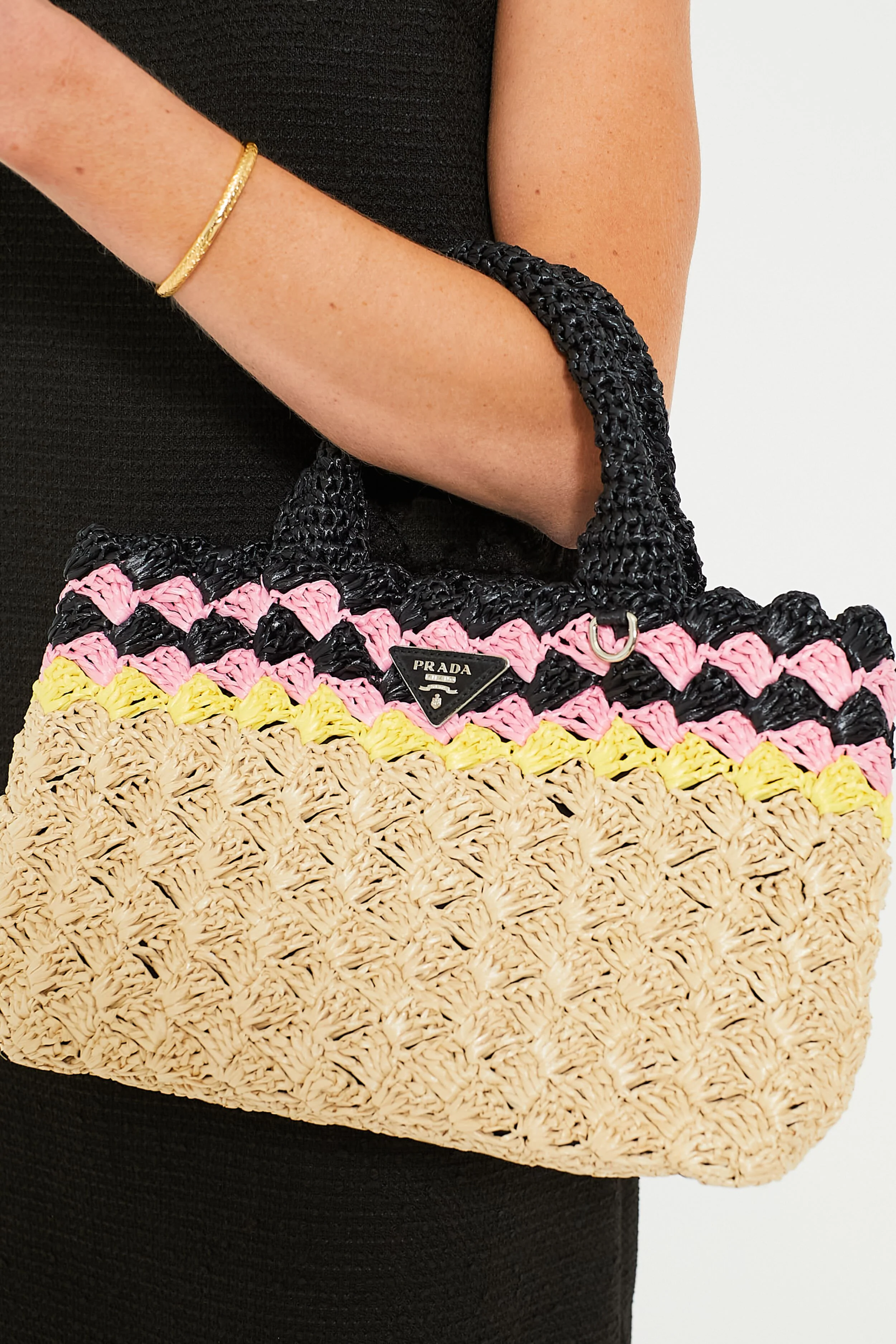 Prada Raffia Canapa Tote Bag - Image 3