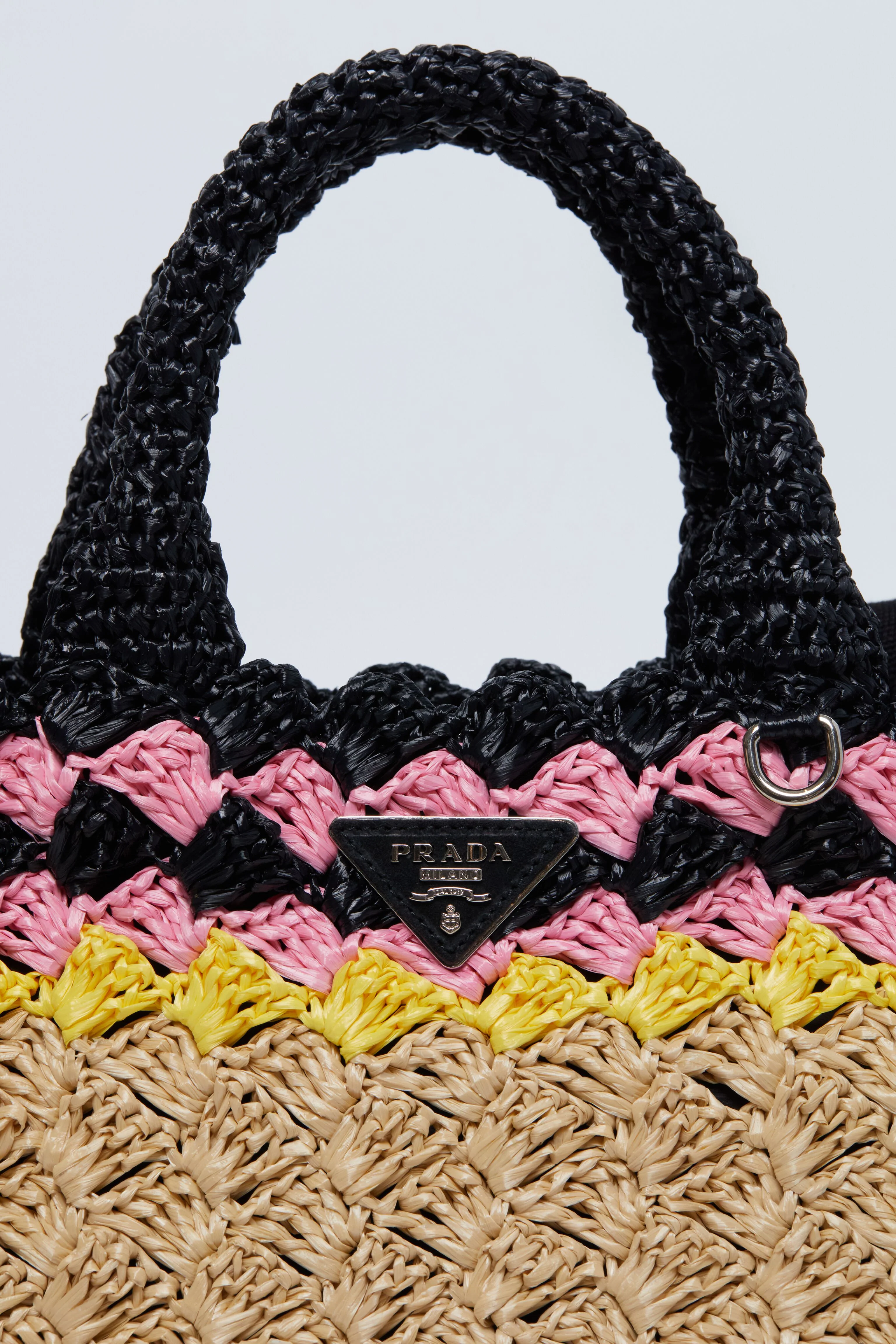 Prada Raffia Canapa Tote Bag - Image 5
