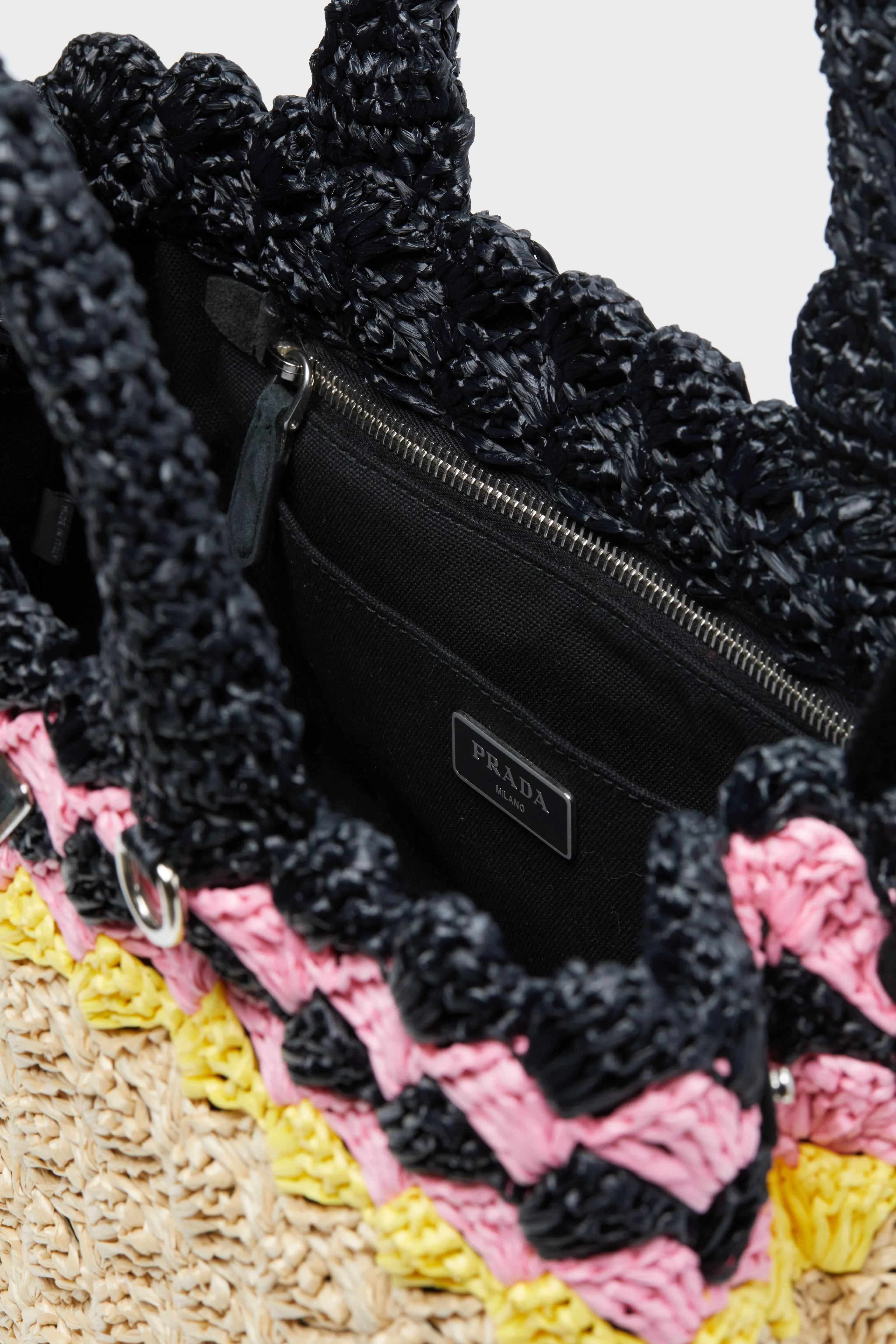 Prada Raffia Canapa Tote Bag - Image 6