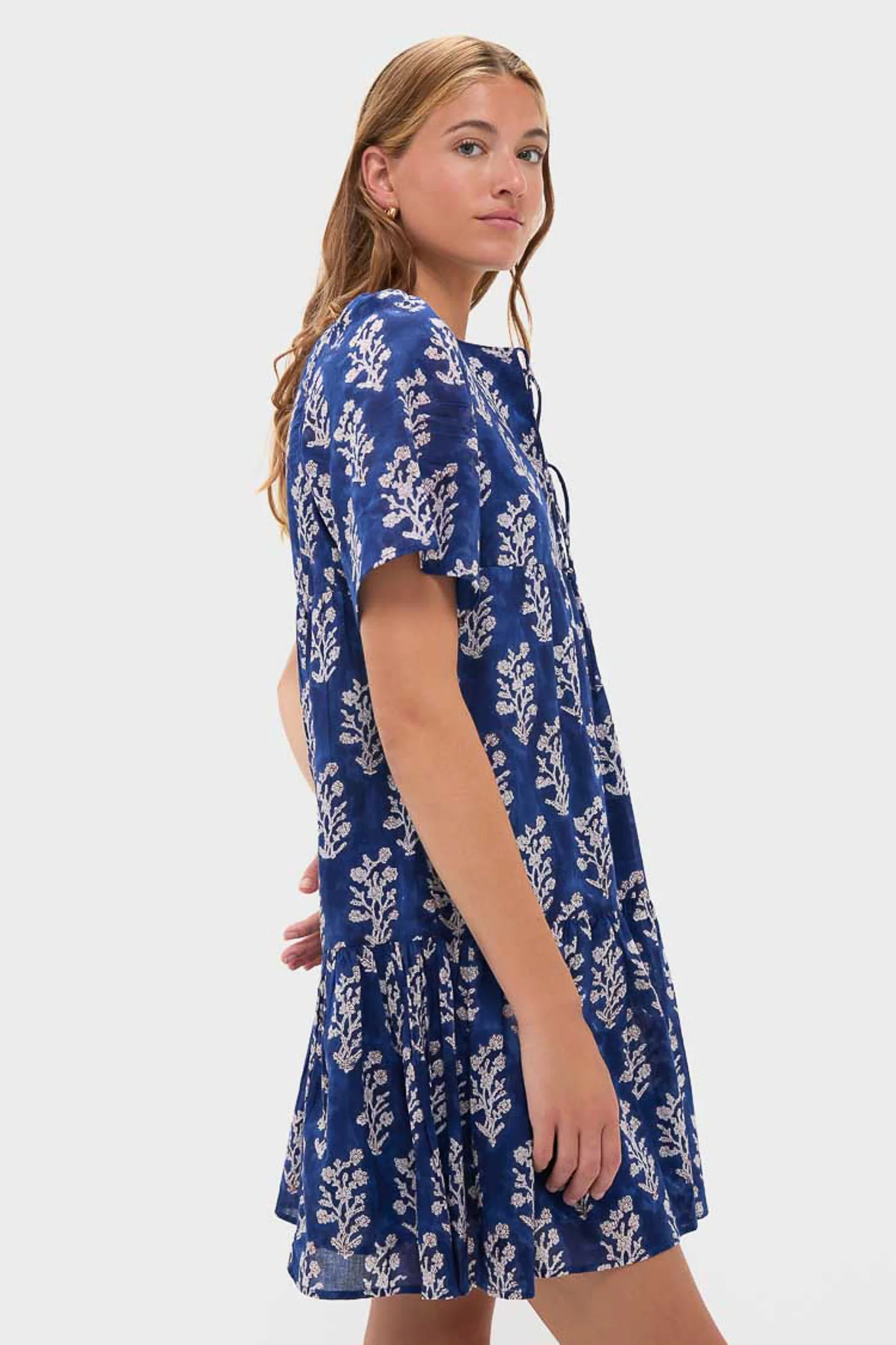 Pressed Flowers Blue Organic Isla Dress - Image 3