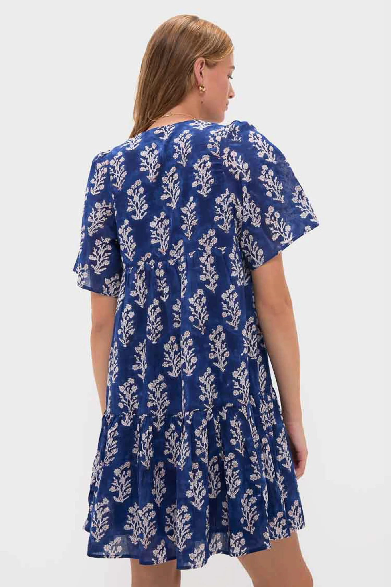Pressed Flowers Blue Organic Isla Dress - Image 4