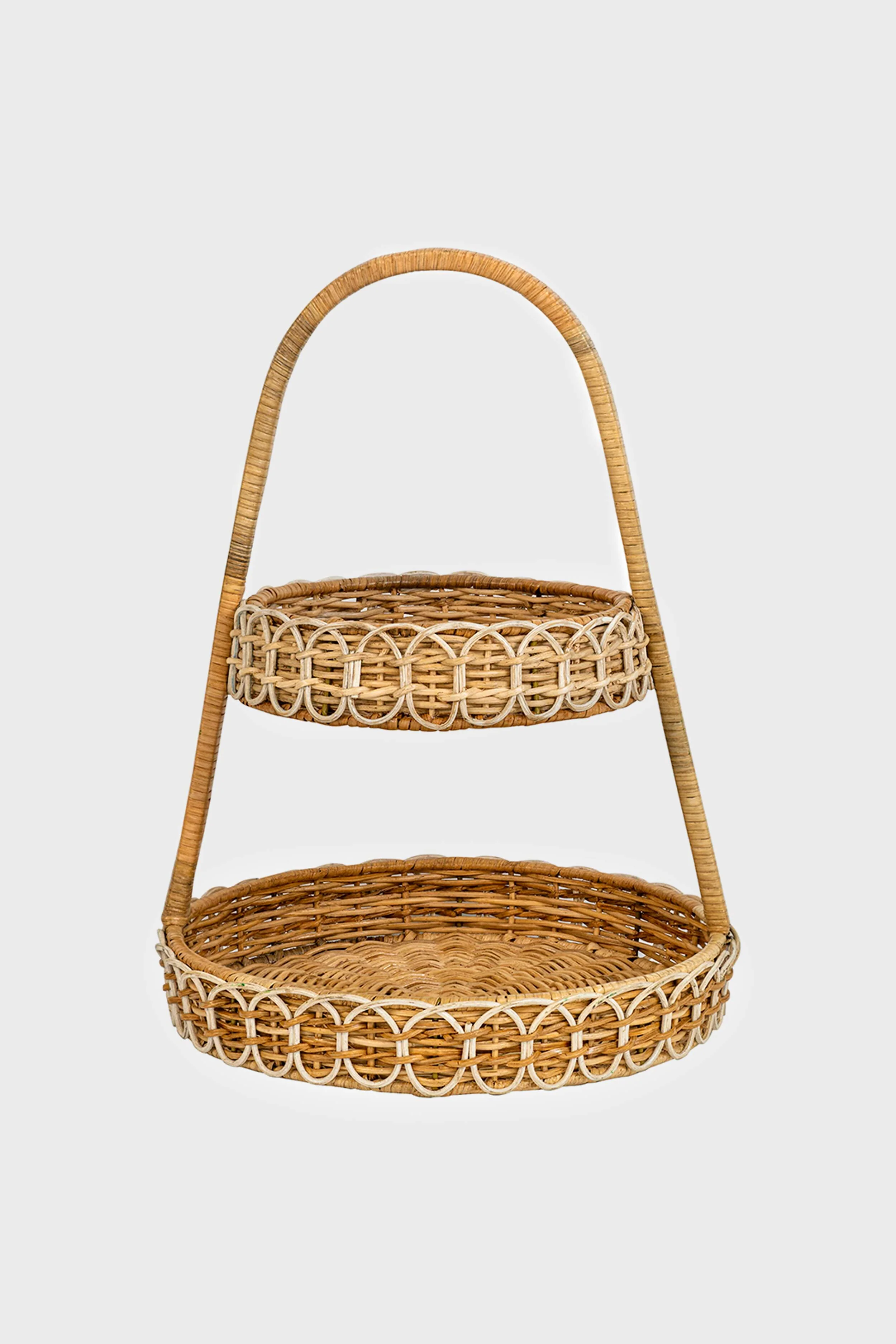 Provence Rattan Two Tiered Server Whitewash