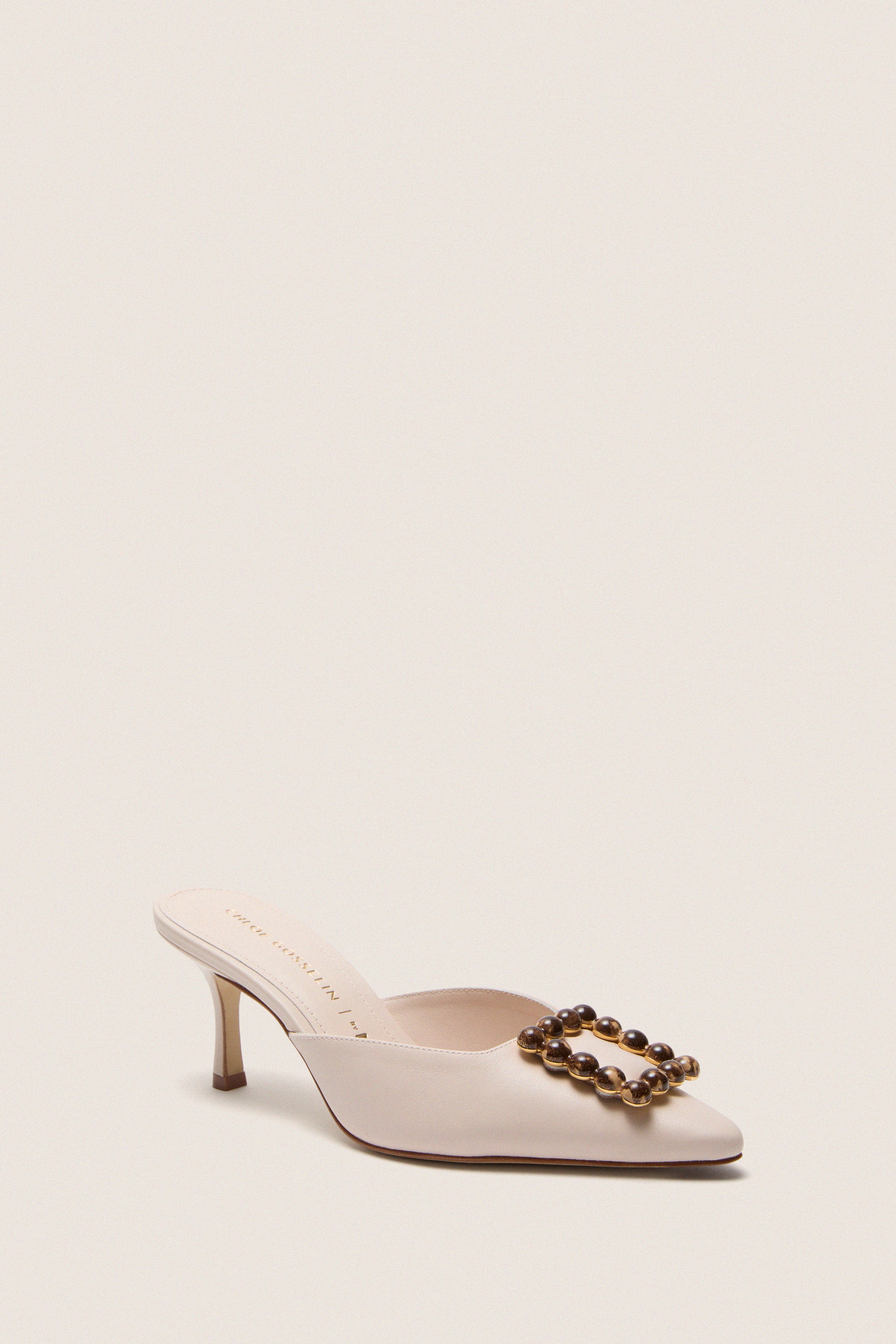 Puff Cream Leather Ave Mules