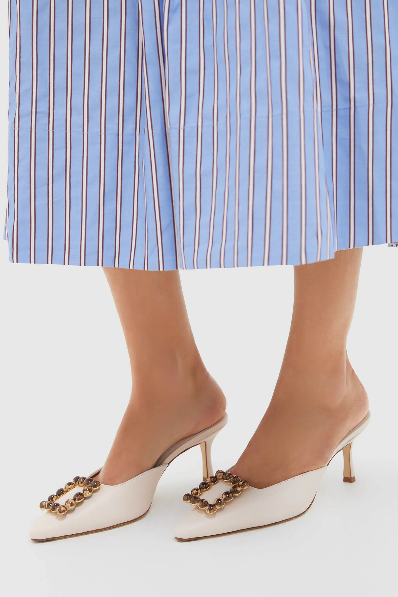 Puff Cream Leather Ave Mules - Image 2