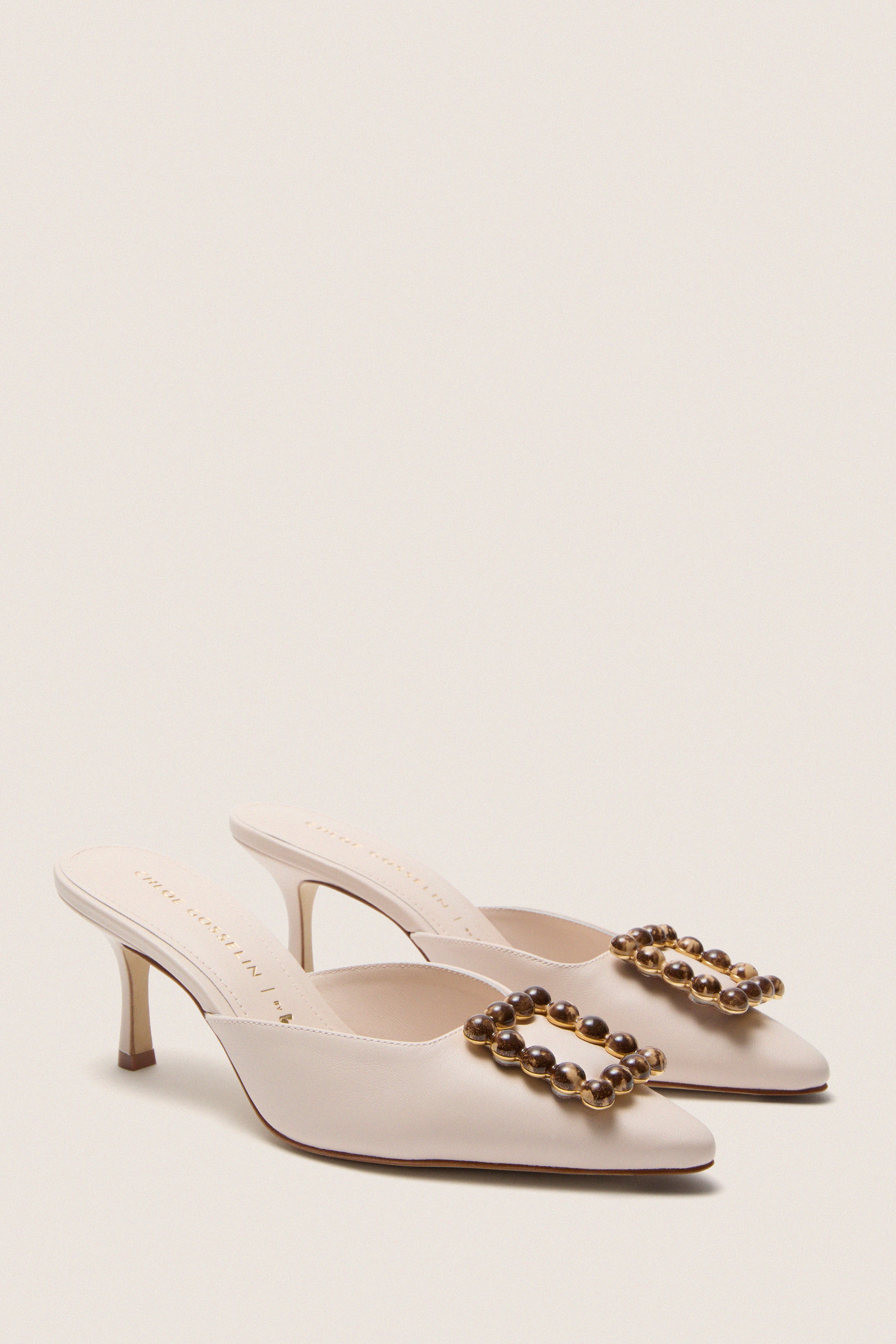 Puff Cream Leather Ave Mules - Image 4