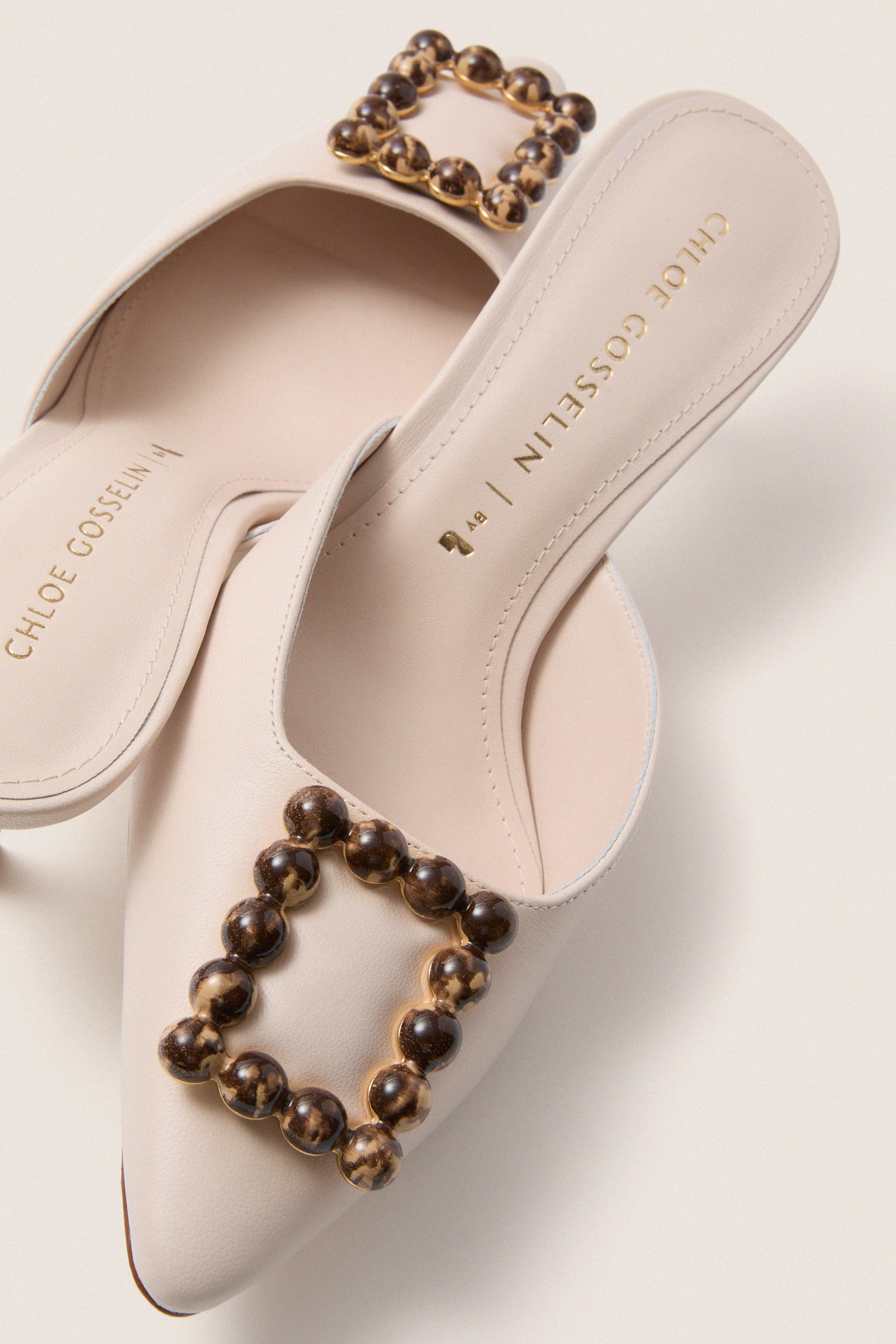 Puff Cream Leather Ave Mules - Image 5