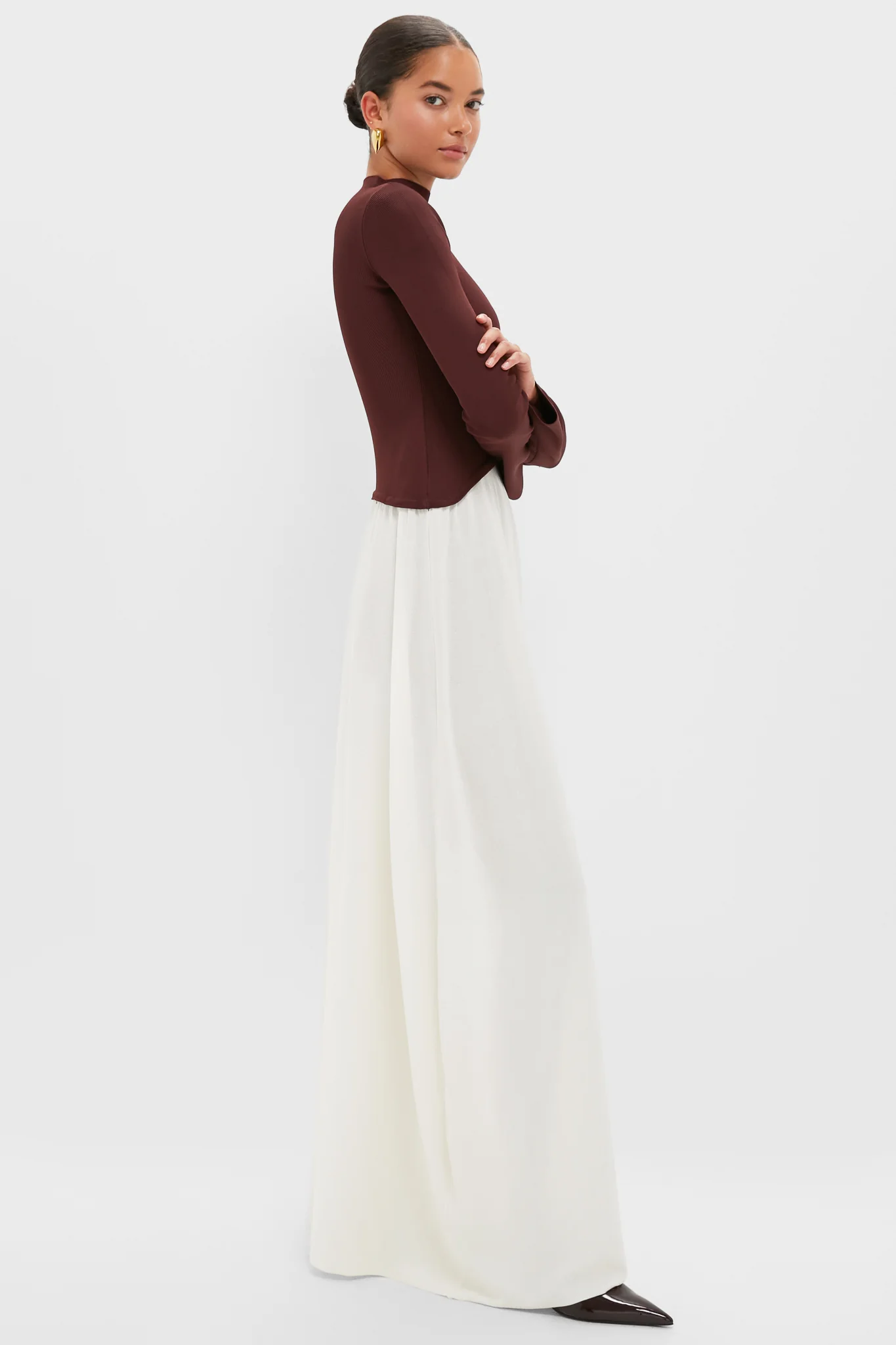 Raisin Brown Soglio Long Sleeve Maxi Dress - Image 3