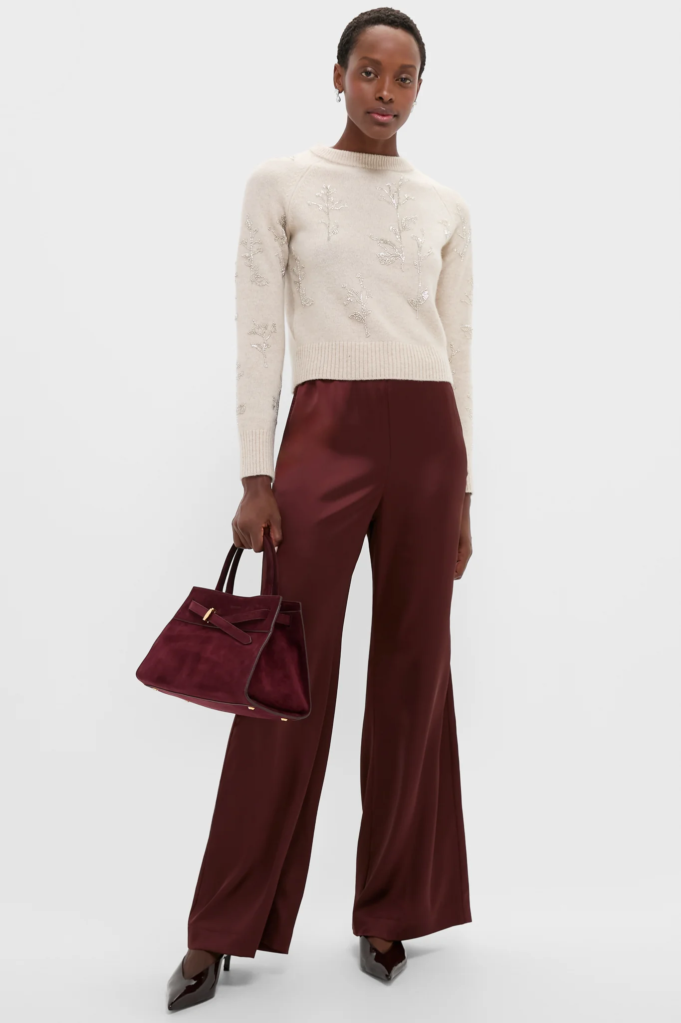 Raisin Suede Veronica Beard Dash Bag - Image 4