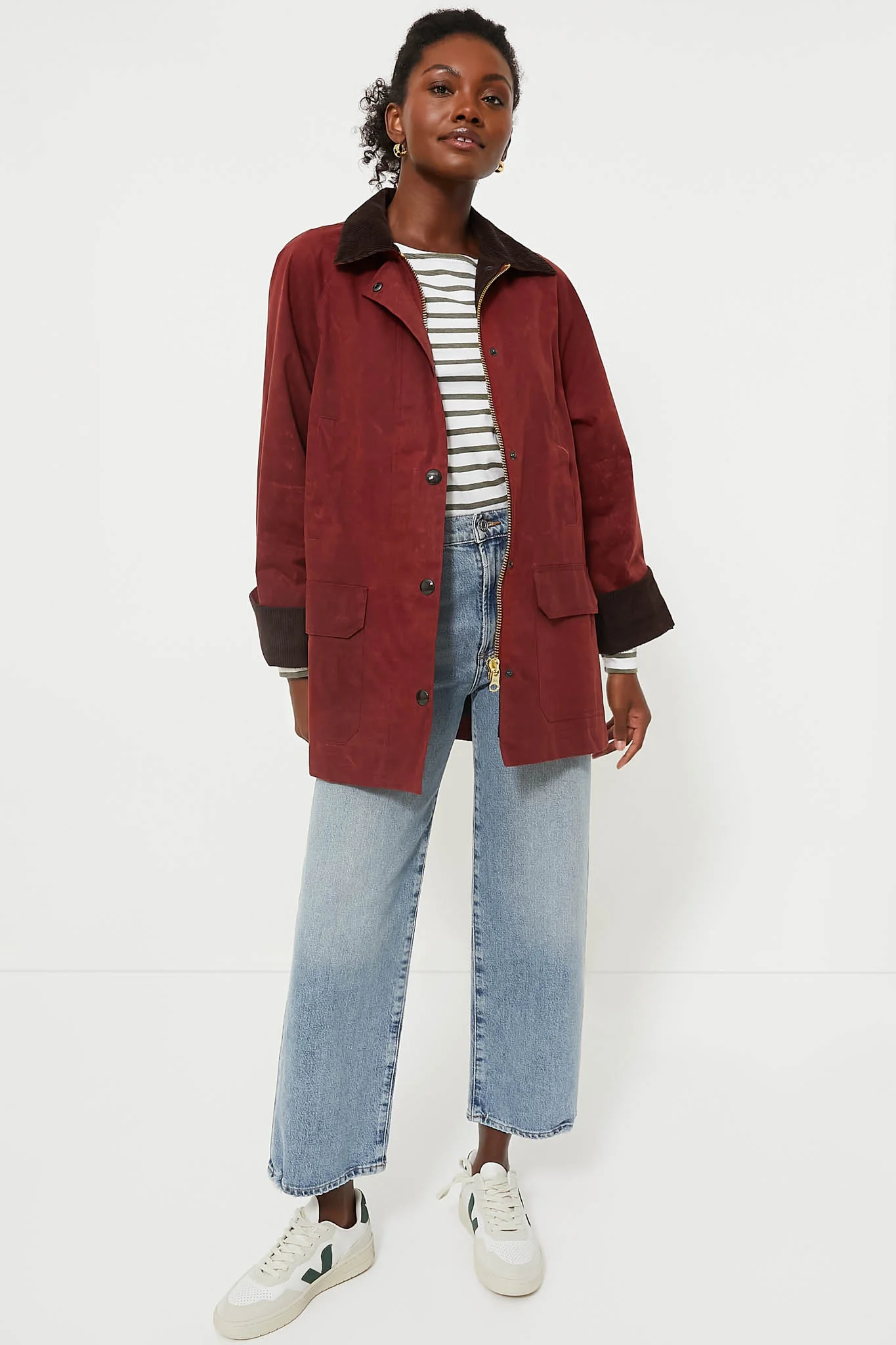 Brick Red Chiltern Street Jacket in Waxed Cotton - Image 2