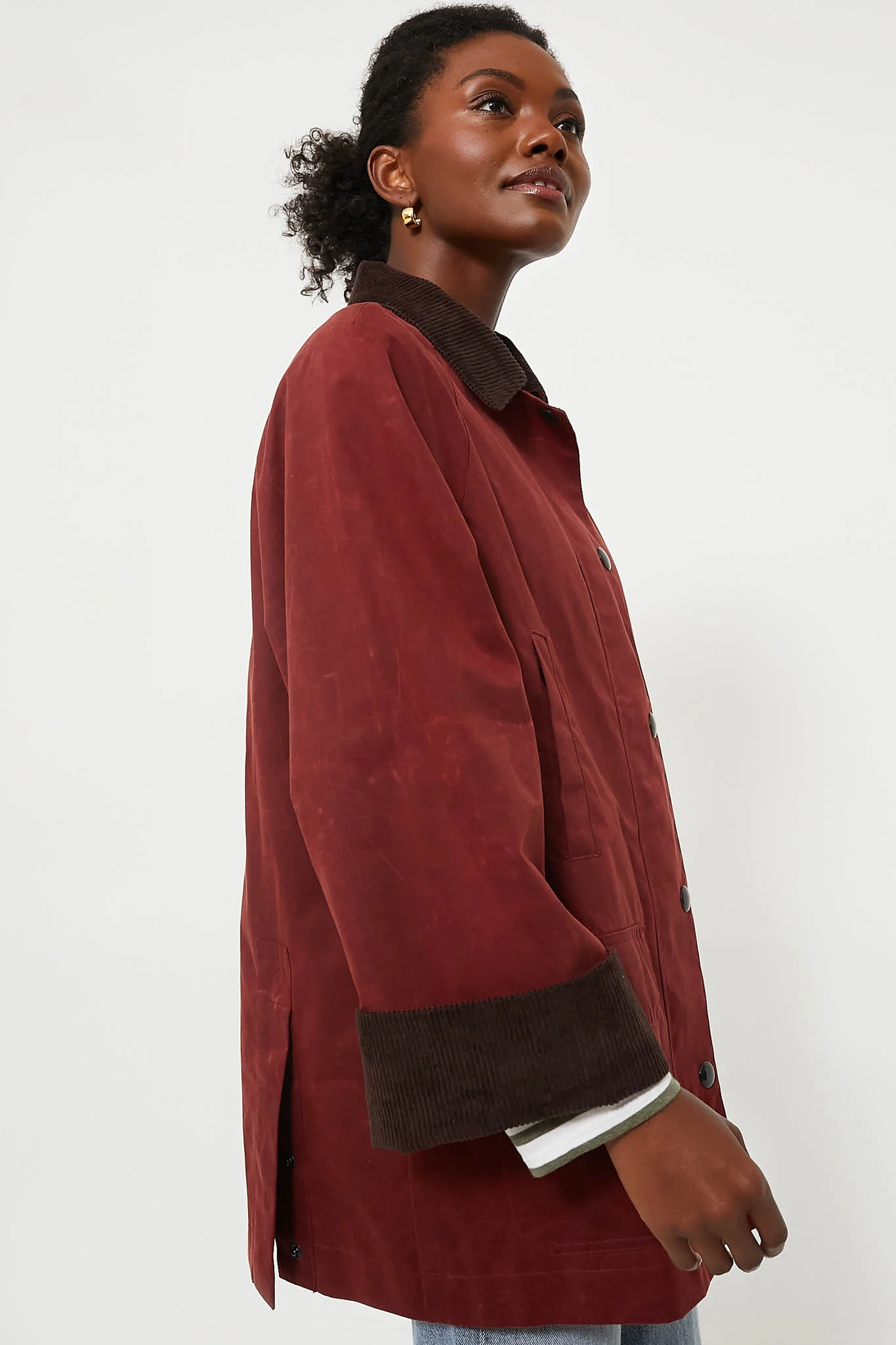 Brick Red Chiltern Street Jacket in Waxed Cotton - Image 3