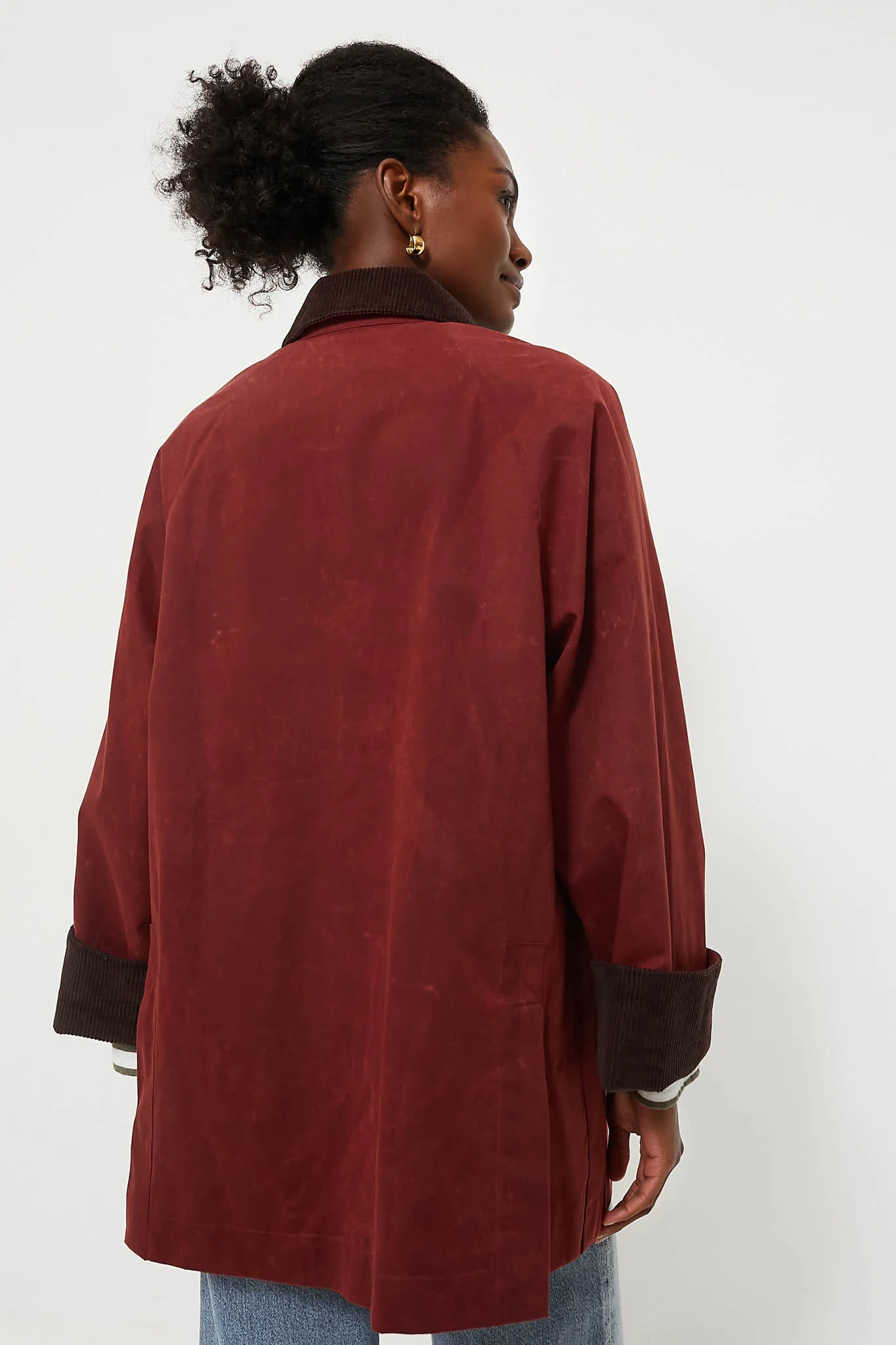 Brick Red Chiltern Street Jacket in Waxed Cotton - Image 4