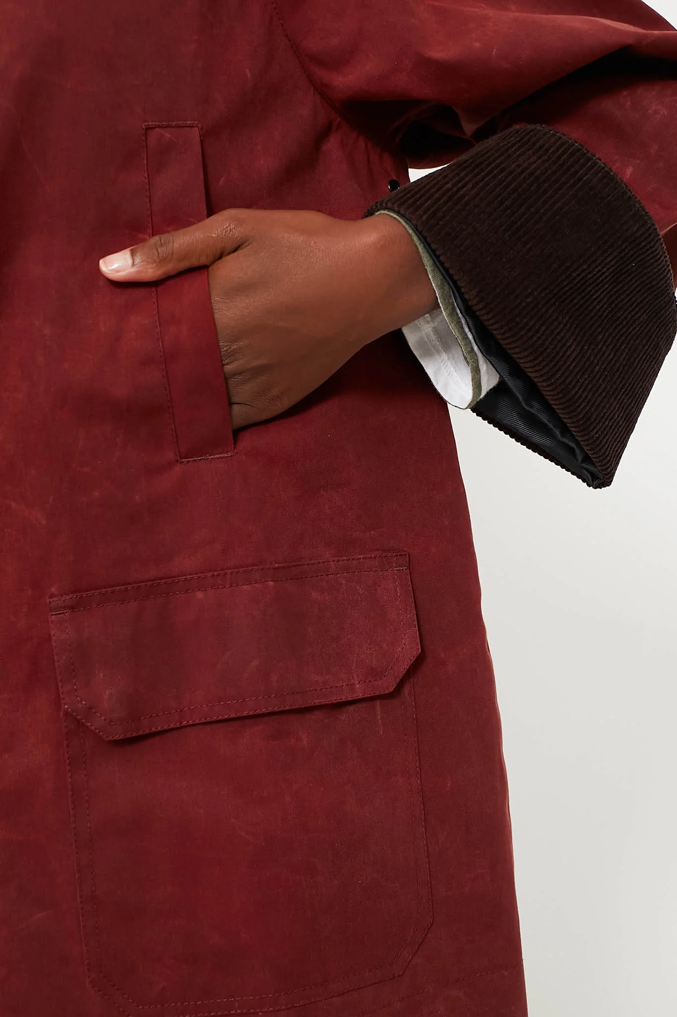 Brick Red Chiltern Street Jacket in Waxed Cotton - Image 5